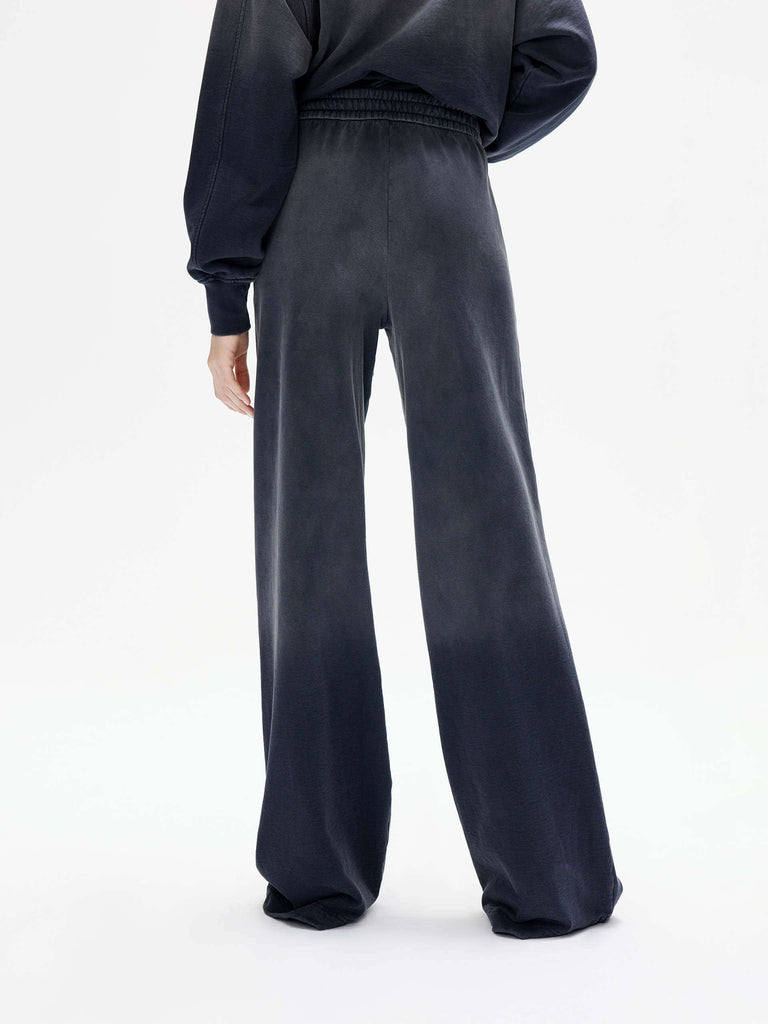 MO&Co. Women's Retro Drawstring Waist Causal Sweatpants with Dip Dye in Grey