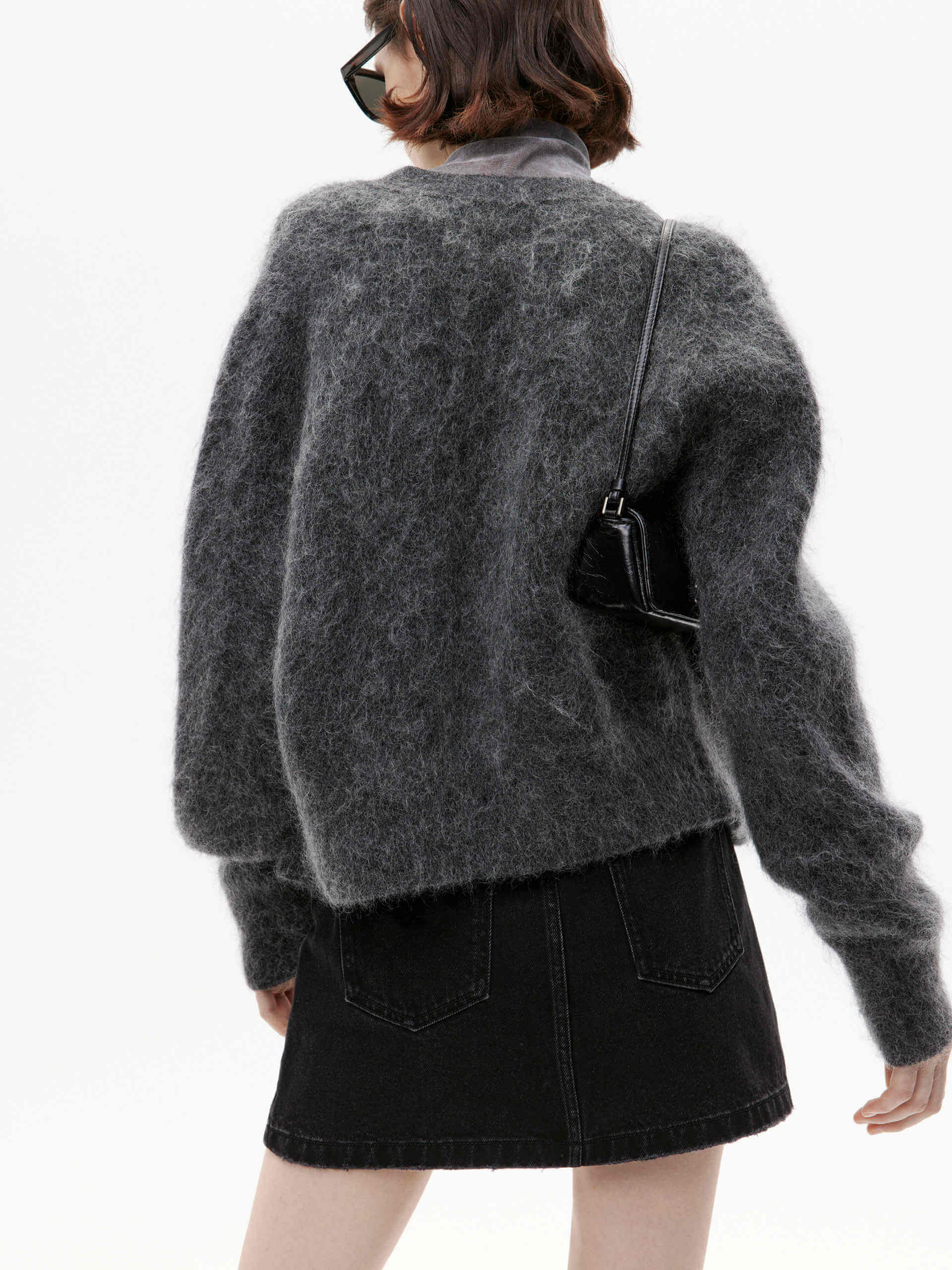 Women's Cropped Brushed Knit Cardigan1