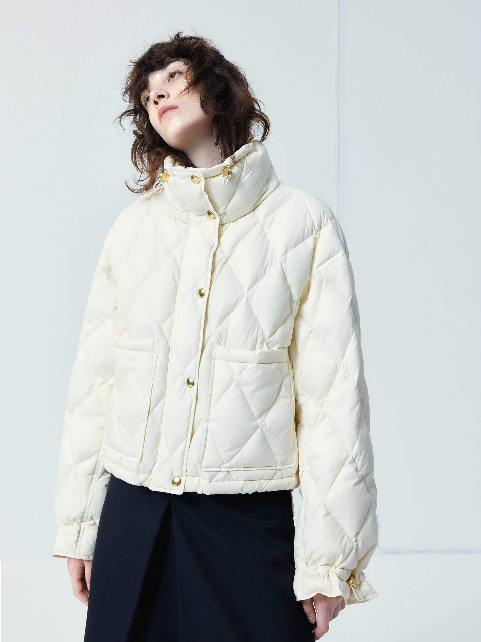 Button Down Collared Neck Cropped Jacket main image 0