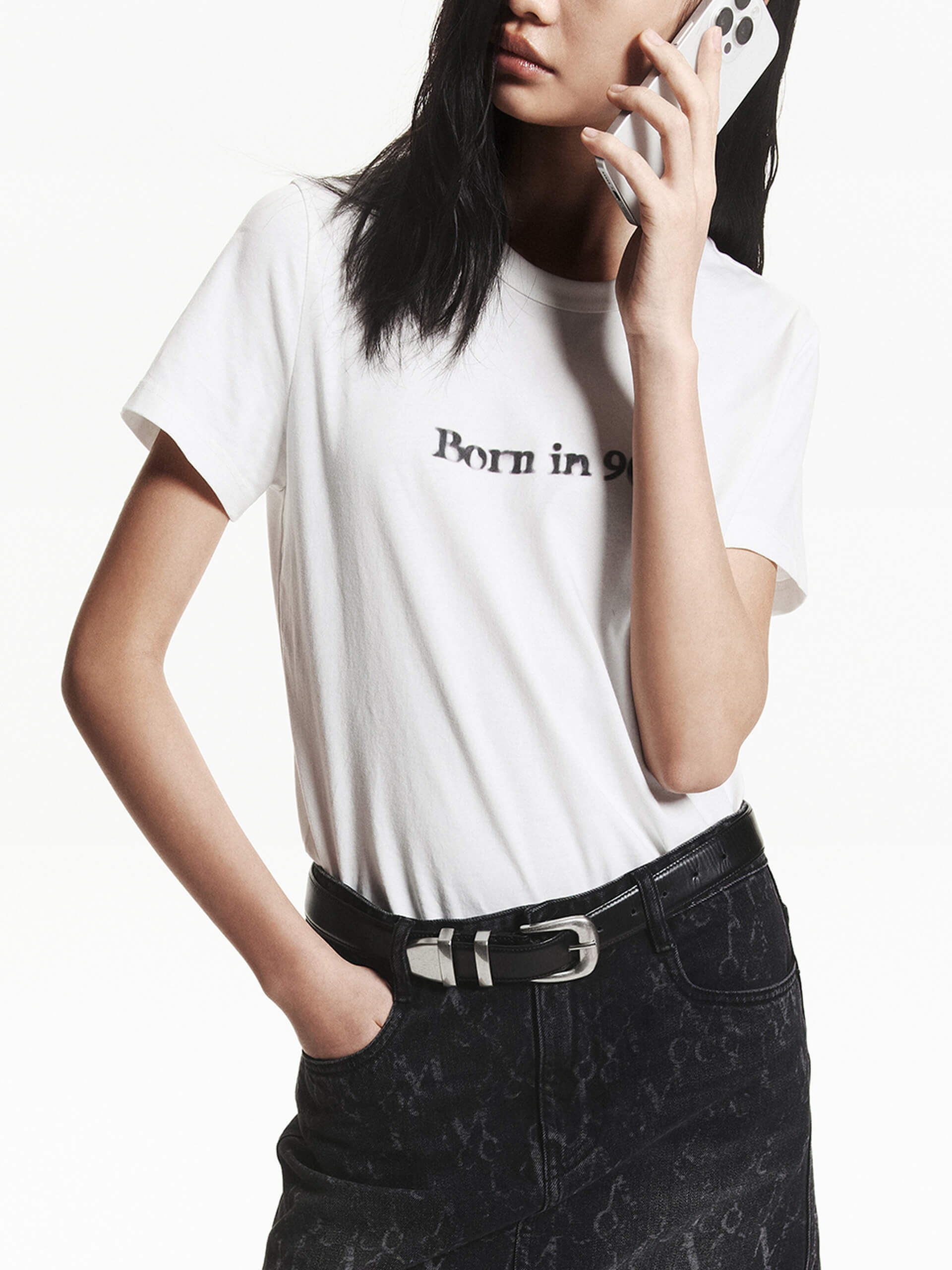 MO&Co. Women's Front Logo Cotton T-shirt
