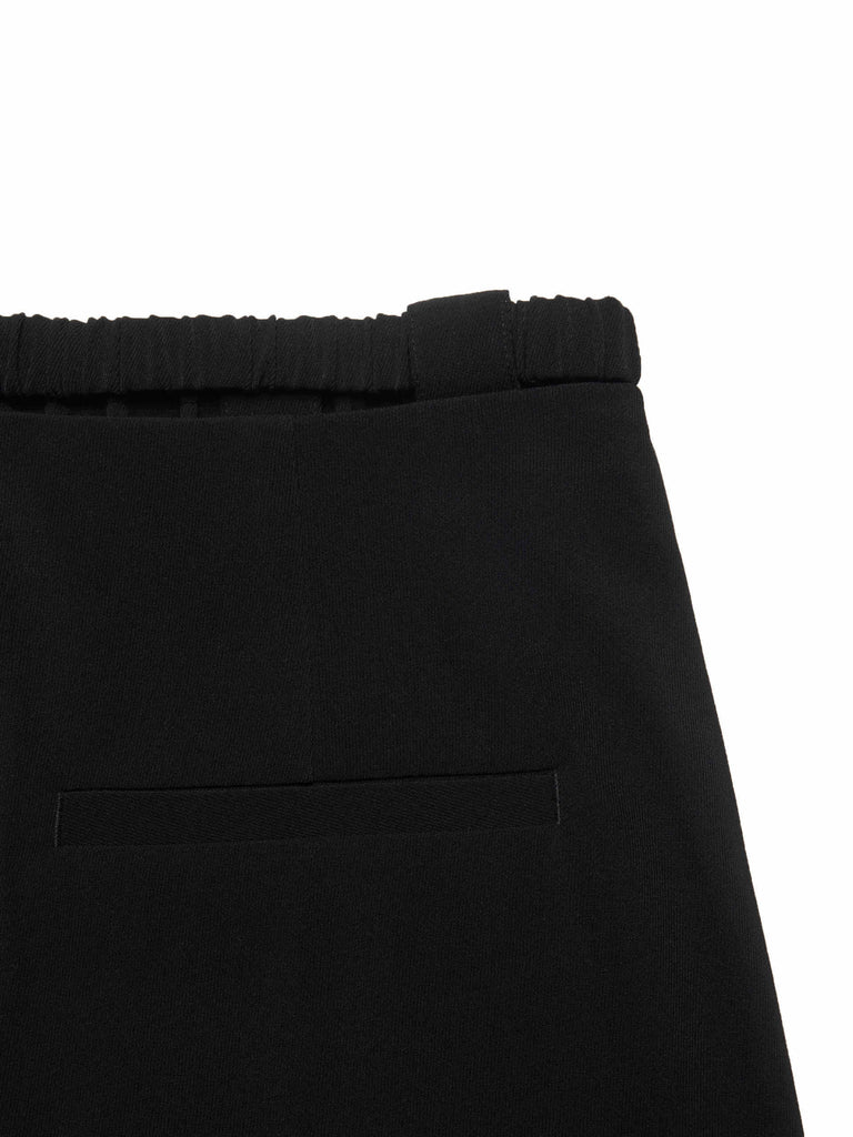 MO&Co. Women's Black Cut out Waistband Straight Pants