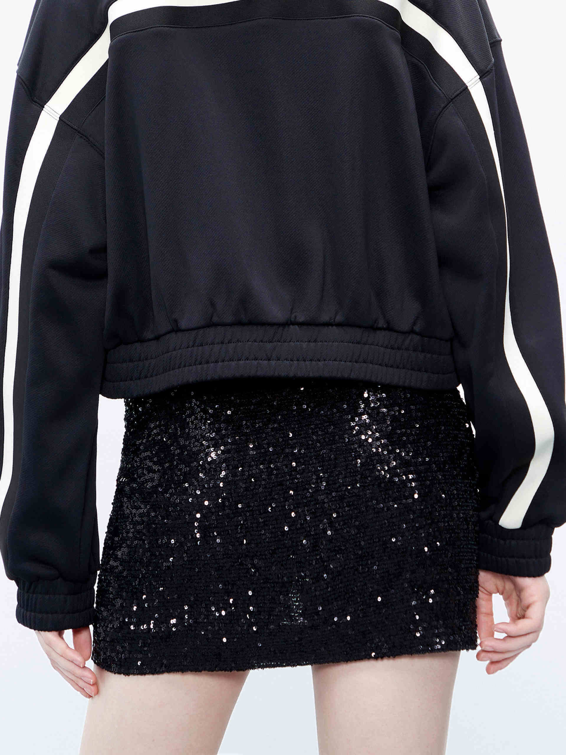 MO&Co. Women's Sparkly Sequin Mini Skirt Black