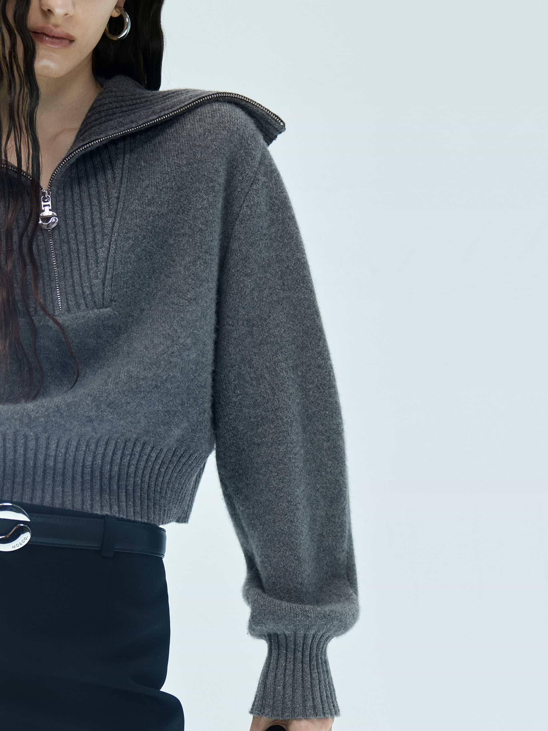 MO&Co. X Coperni Collection | Women's Wide Lapel Zip Detail Pullover