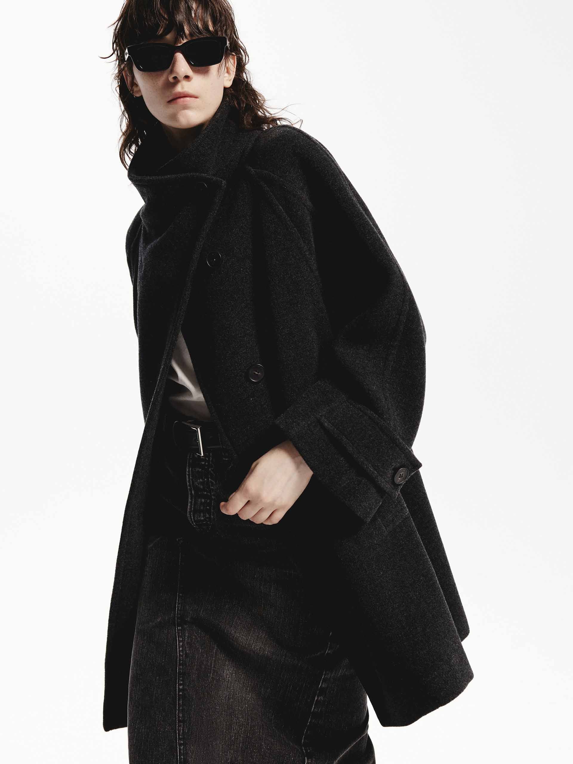 MO&Co. Women's Loose Midi Wool Coat