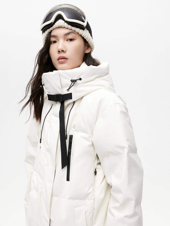 Hooded padding jacket with adjustable drawstring mockup 12211957