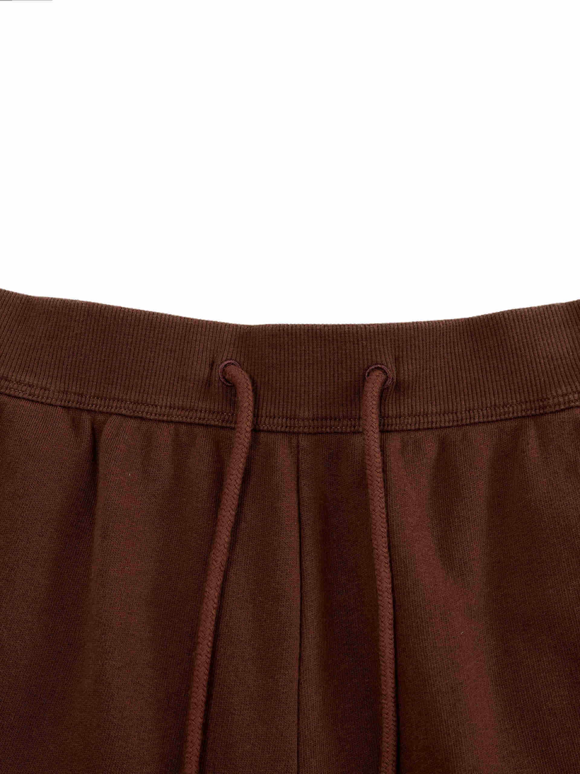 MO&Co. Women's Brown Cotton Casual Drawstring Waist Sweat Shorts