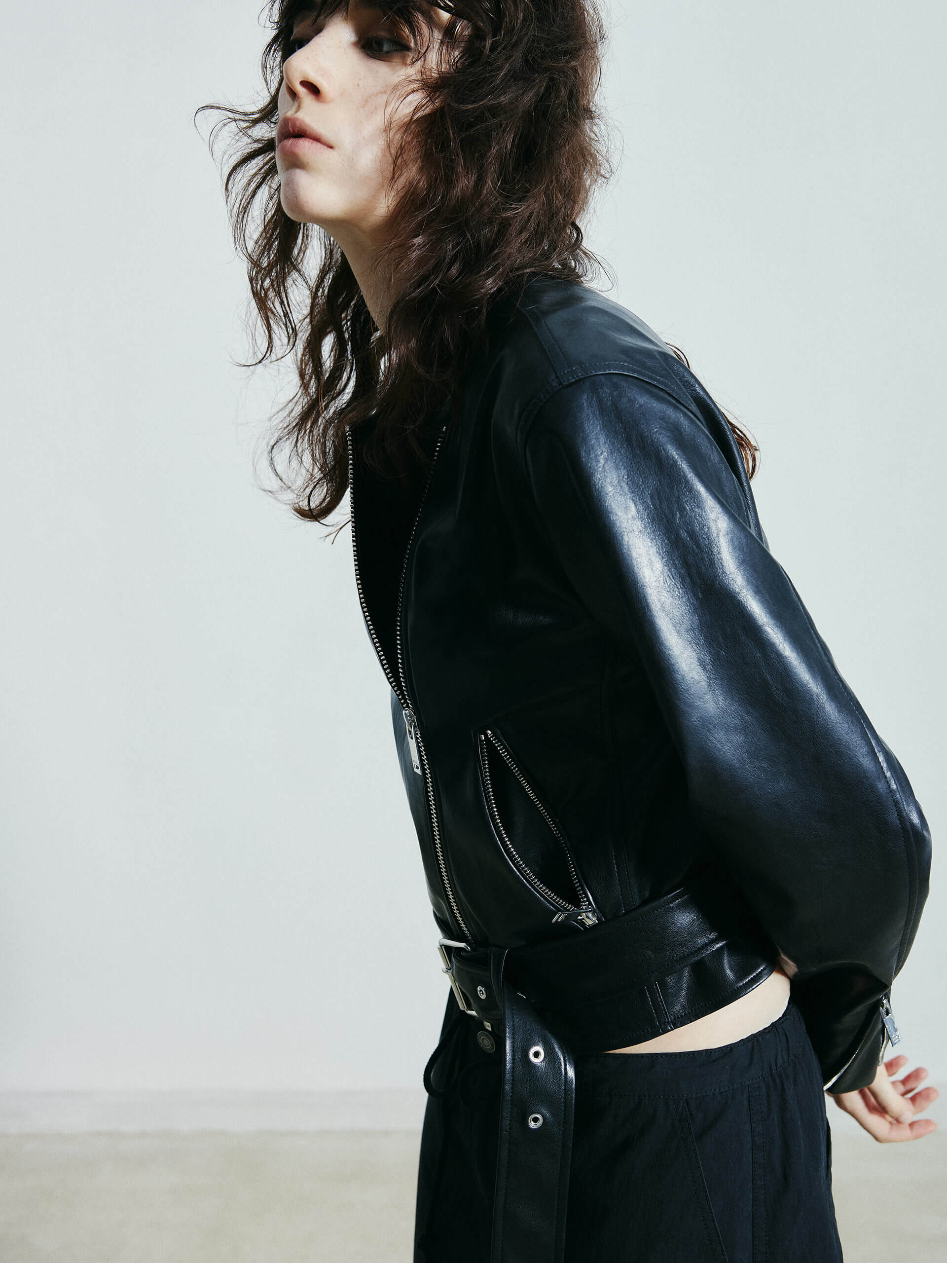 MO&Co. Women's Faux Leather Moto Jacket