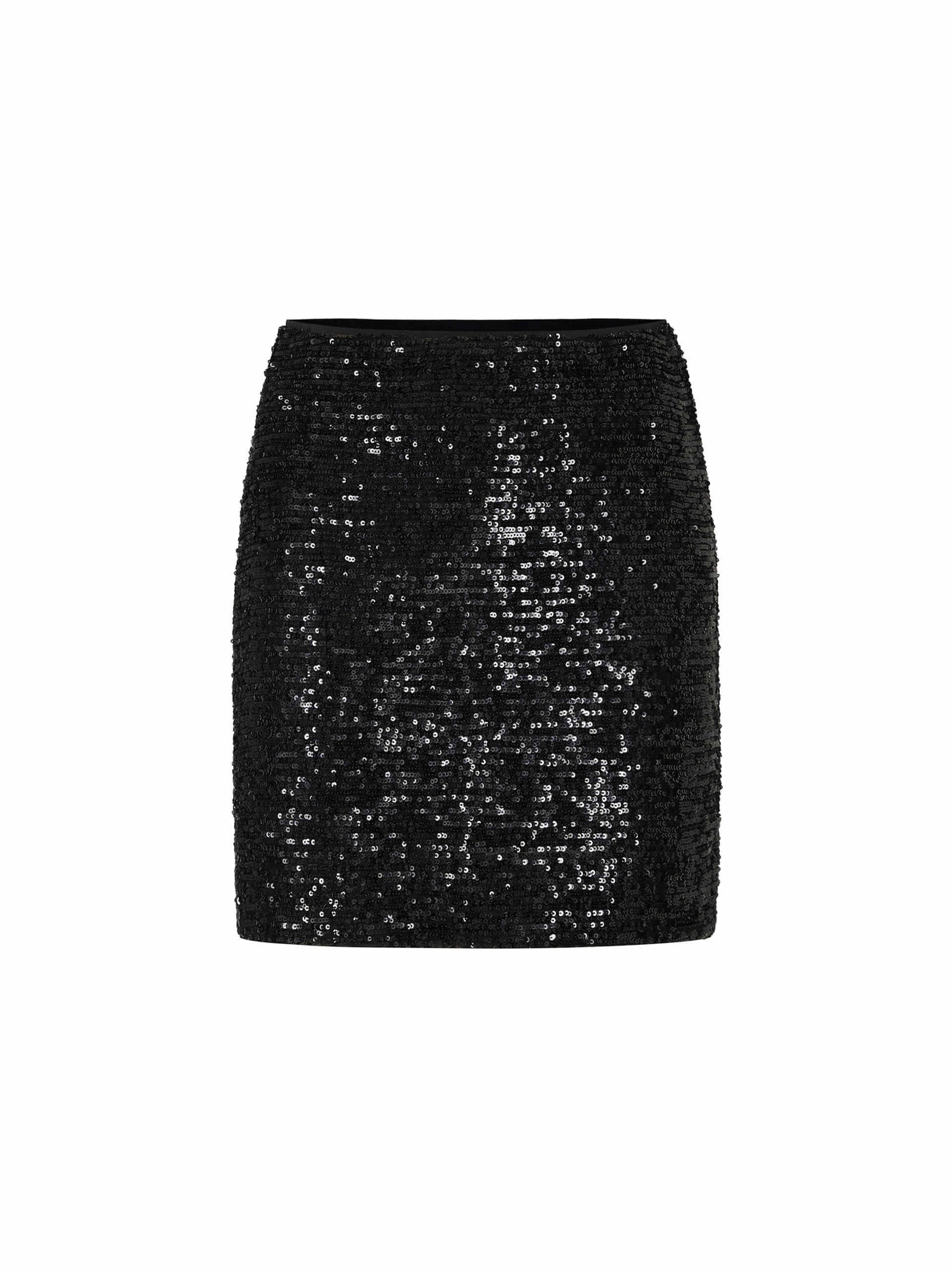 MO&Co. Women's Sparkly Sequin Mini Skirt Black