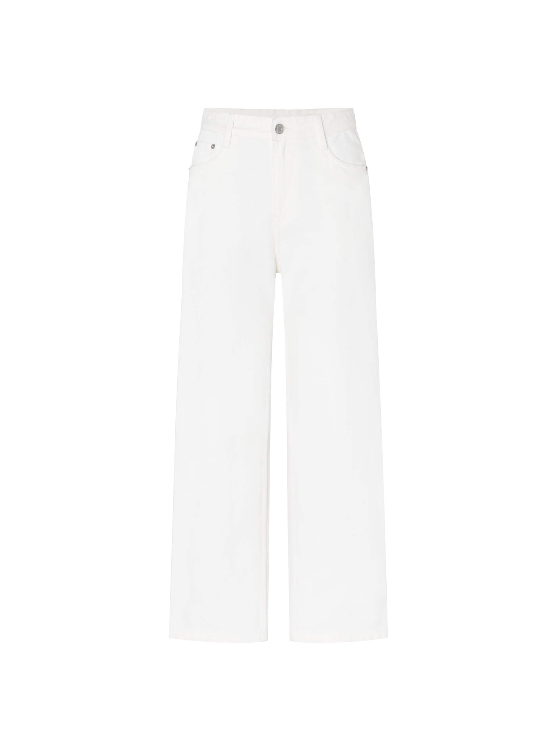 MO&Co. Women's White Denim Ankle Straight Leg Jeans