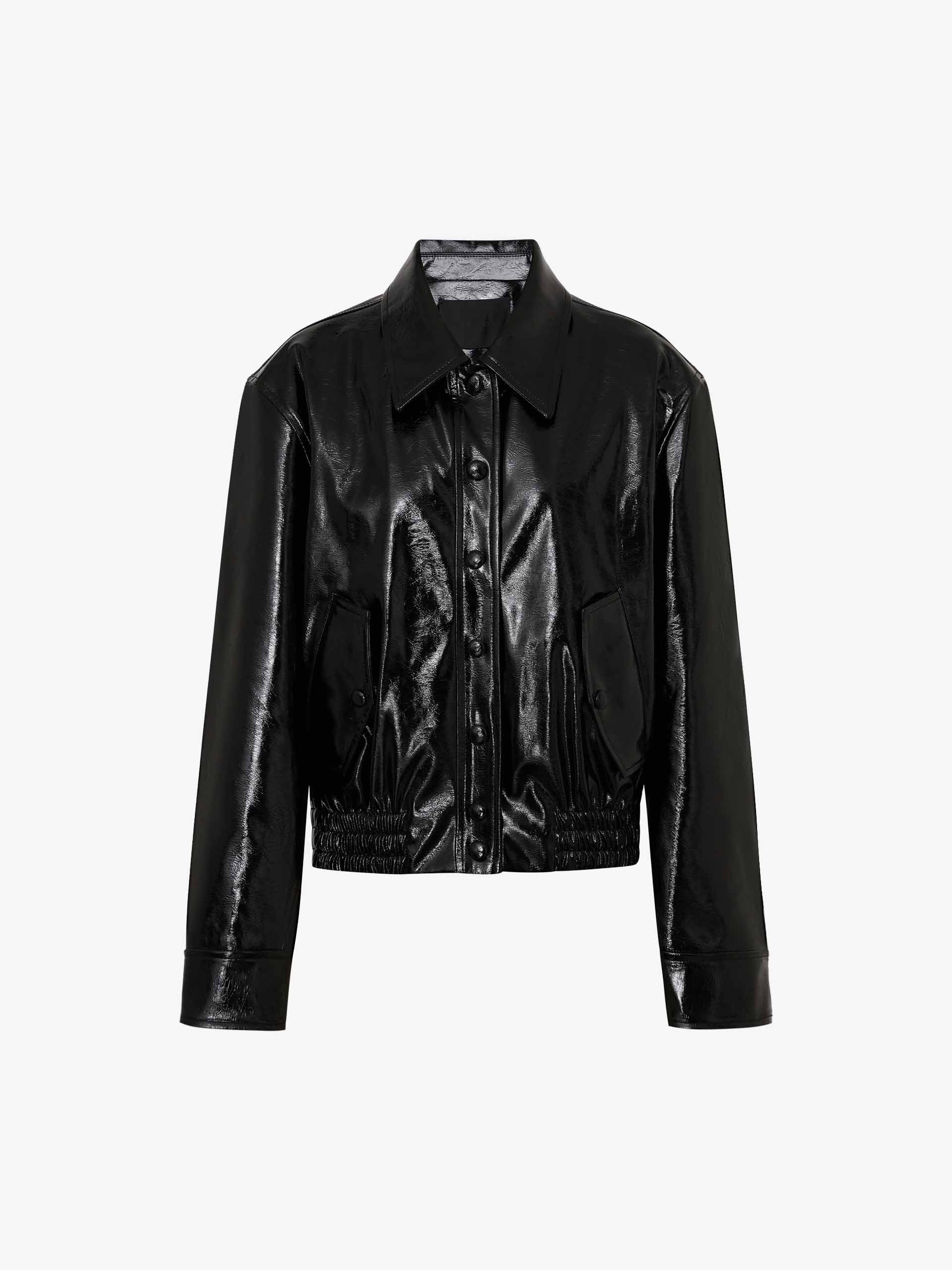 MO&Co. Women's Snap Button Leather Jacket