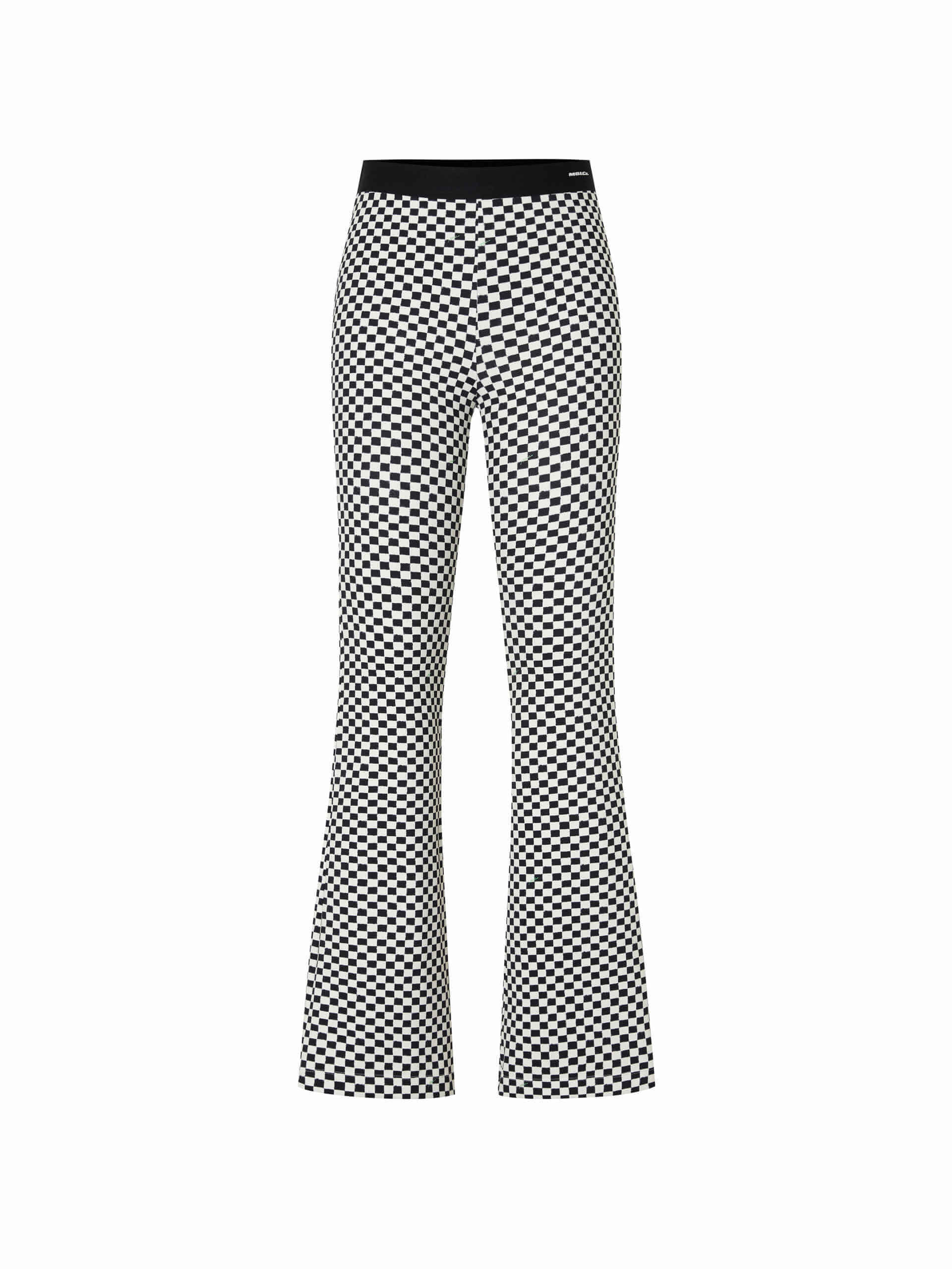 MO&Co. Women's Plaid Super Stretch Flared Yoga Pants