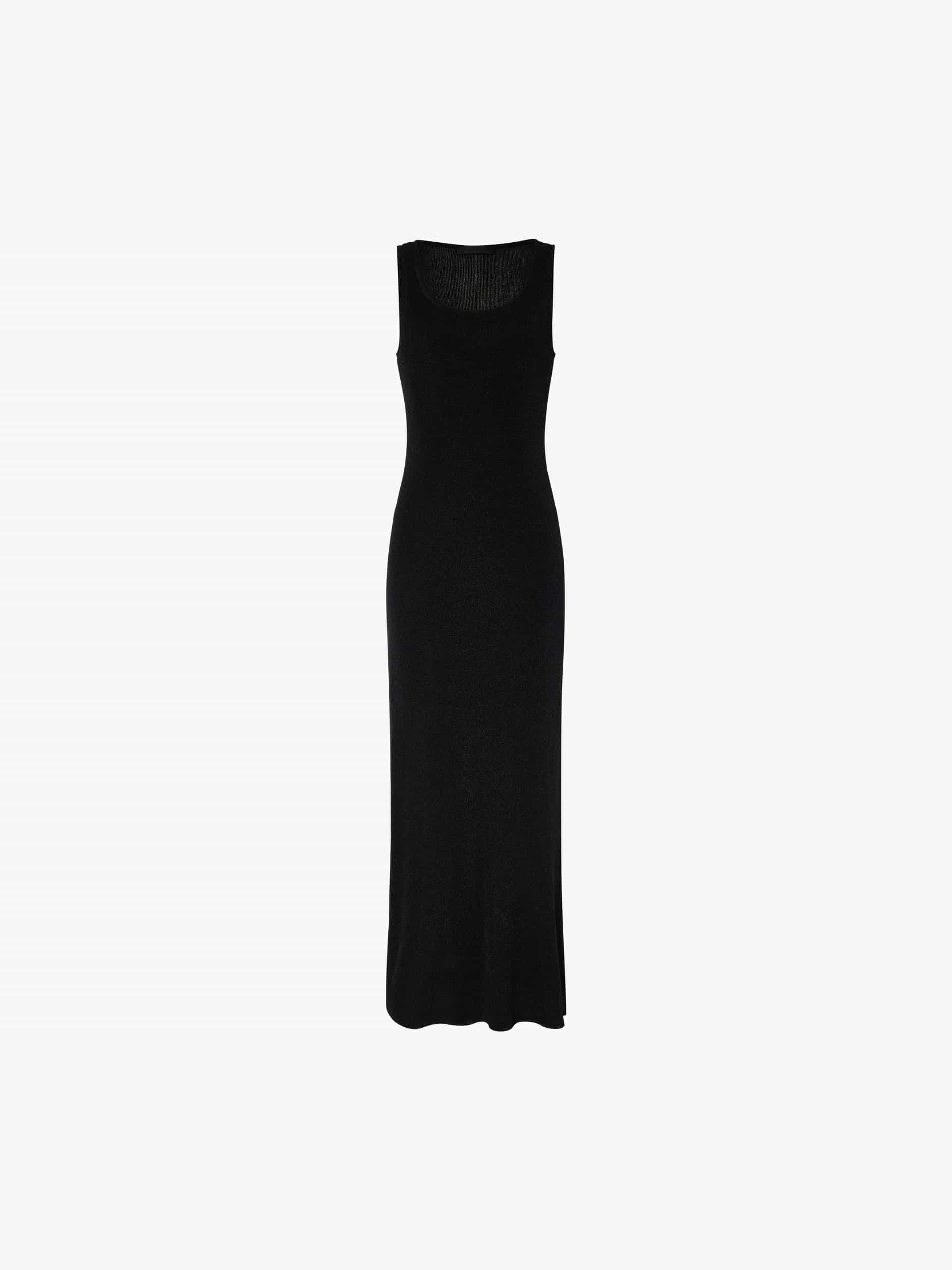 MO&Co. Noir Women's Sleeveless Tank Maxi Dress with Metallic Shimmery