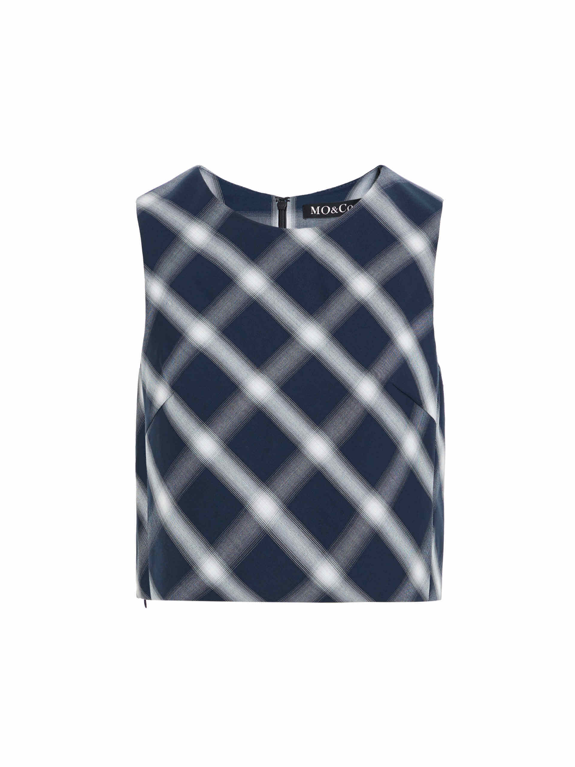 MO&Co. Women's Plaid Tailored Sleeveless Top