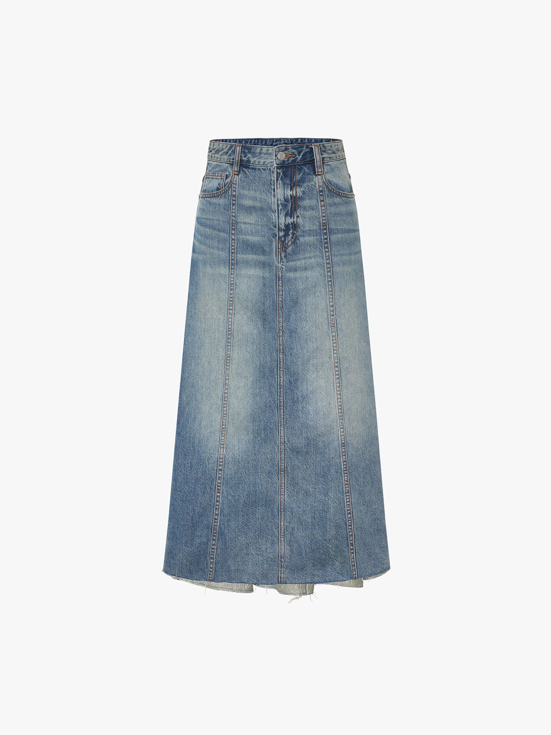 MO&Co. Women's A-line Maxi Denim Skirt