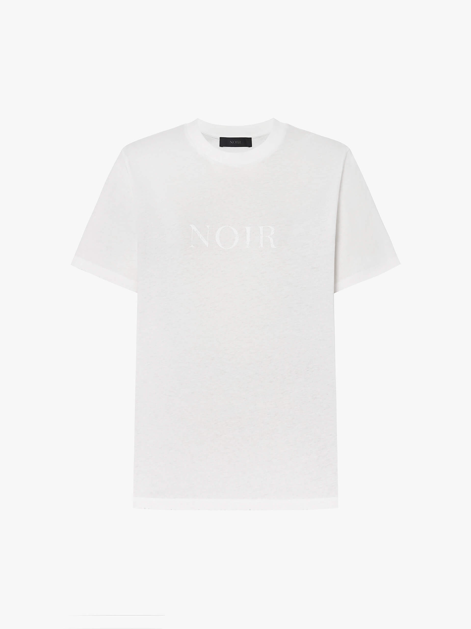 MO&Co. Noir Women's Cotton Drop Shoulder White T-shirt. Crafted from a lightweight and slightly sheer cotton fabric, this t-shirt offers a relaxed and airy feel perfect for warm days.