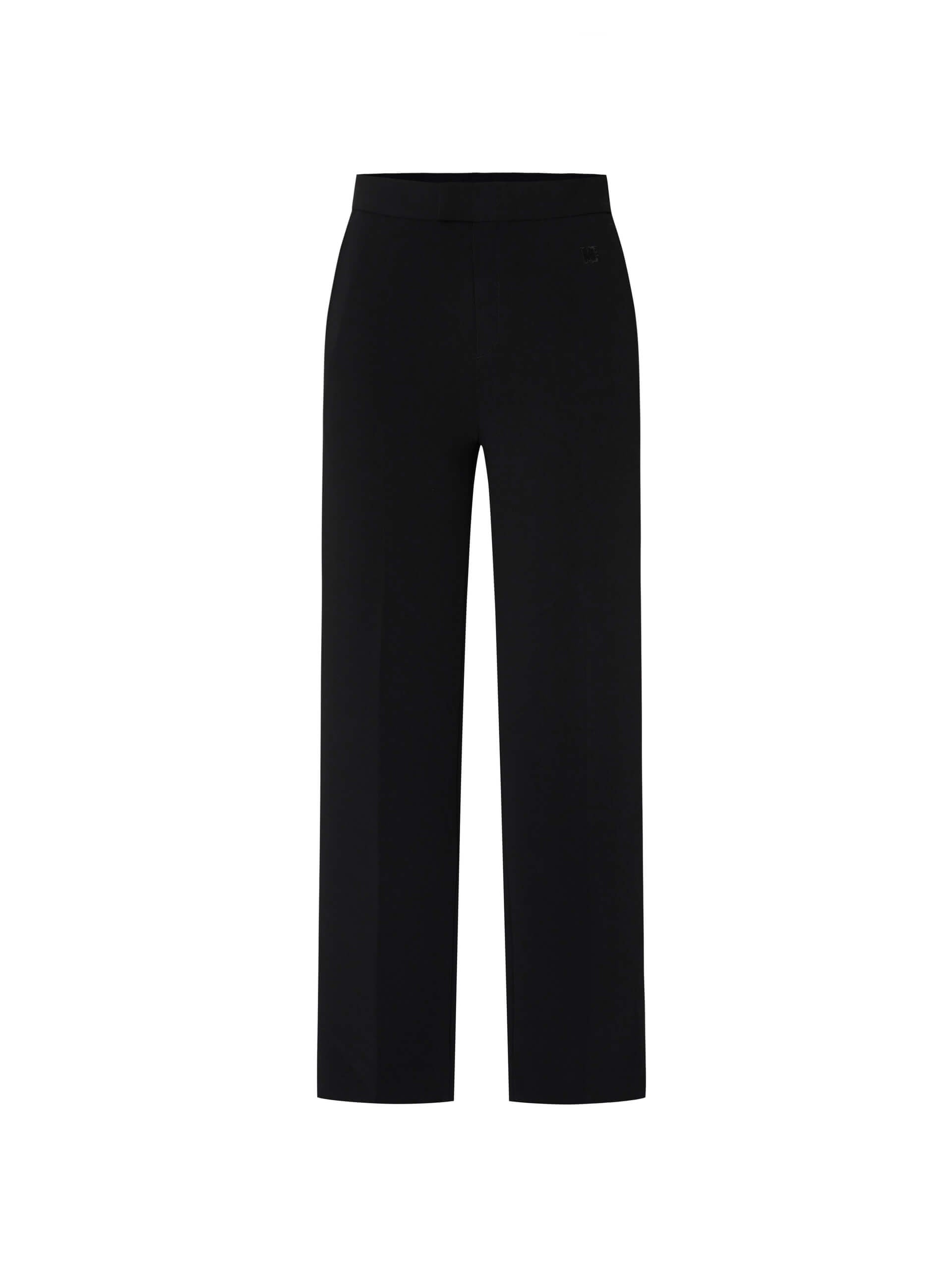 MO&Co. Women's Black High Waist Straight Leg Pants