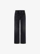 MO&Co. Noir Women's Button Closure Full Length Straight Jeans in Black