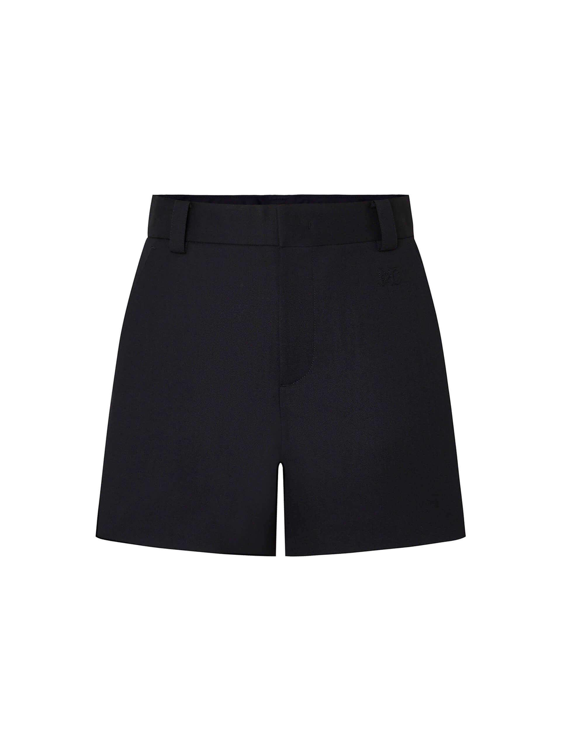 MO&Co. Women's Black Wool Blend High Waist Shorts