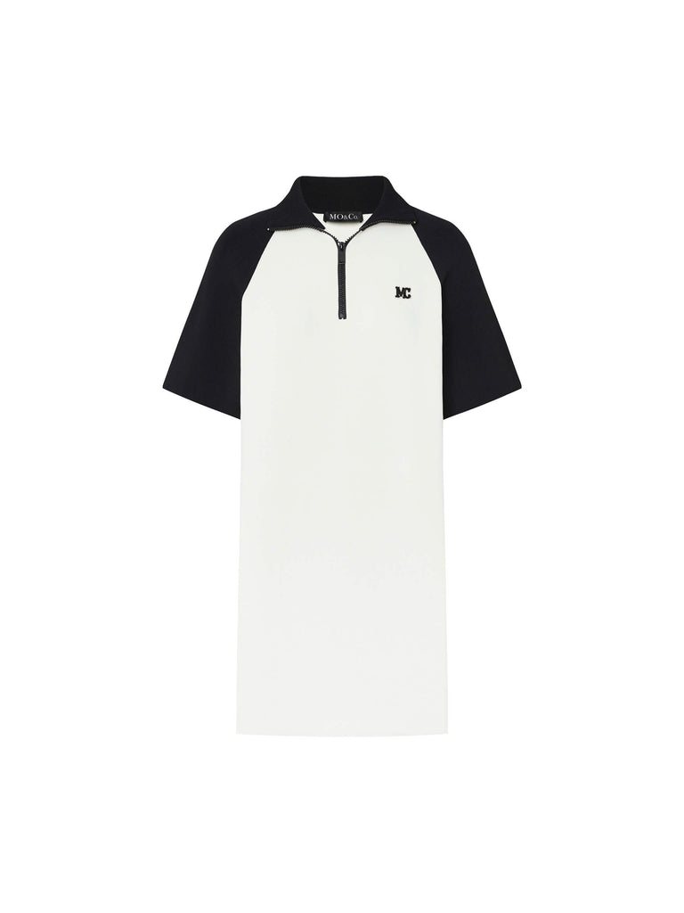 MO&Co. Women's Raglan T-Shirt Dress Mini with Black and White