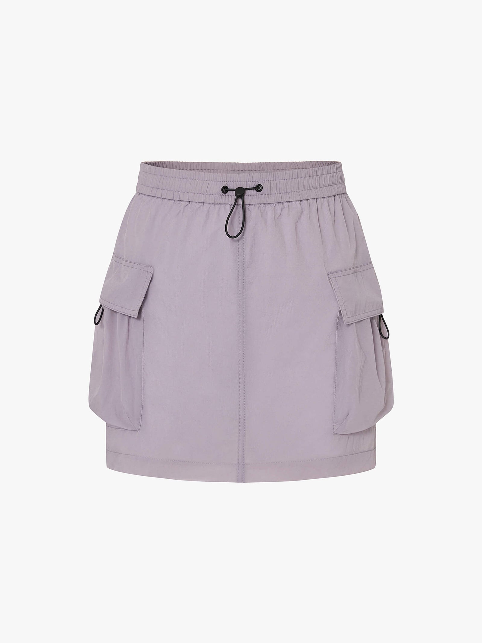 Drawstring Denim Skirt with Pockets