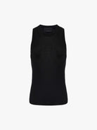 MO&Co. Noir Women's Black Ribbed Tank Top in Black | Versatile and Stylish crafted from a soft organic cotton-blend jersey with a slim stretchy ribbed tight fit. 