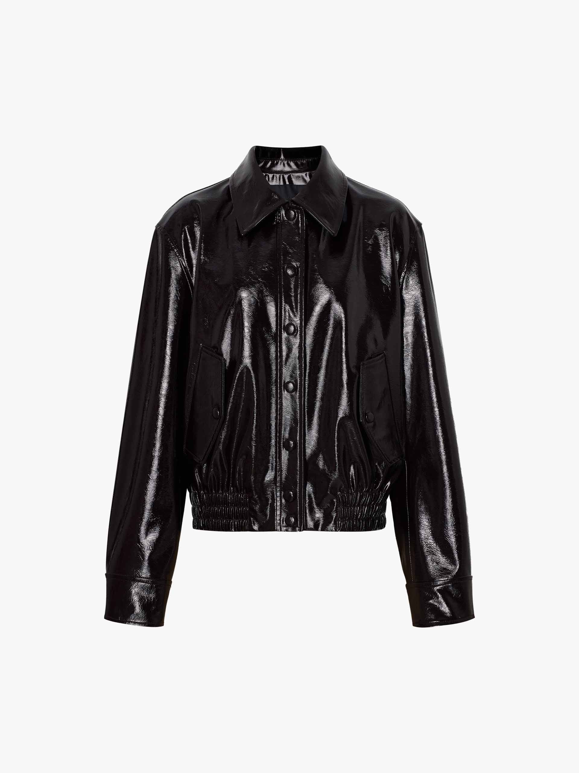 MO&Co. Women's Snap Button Leather Jacket