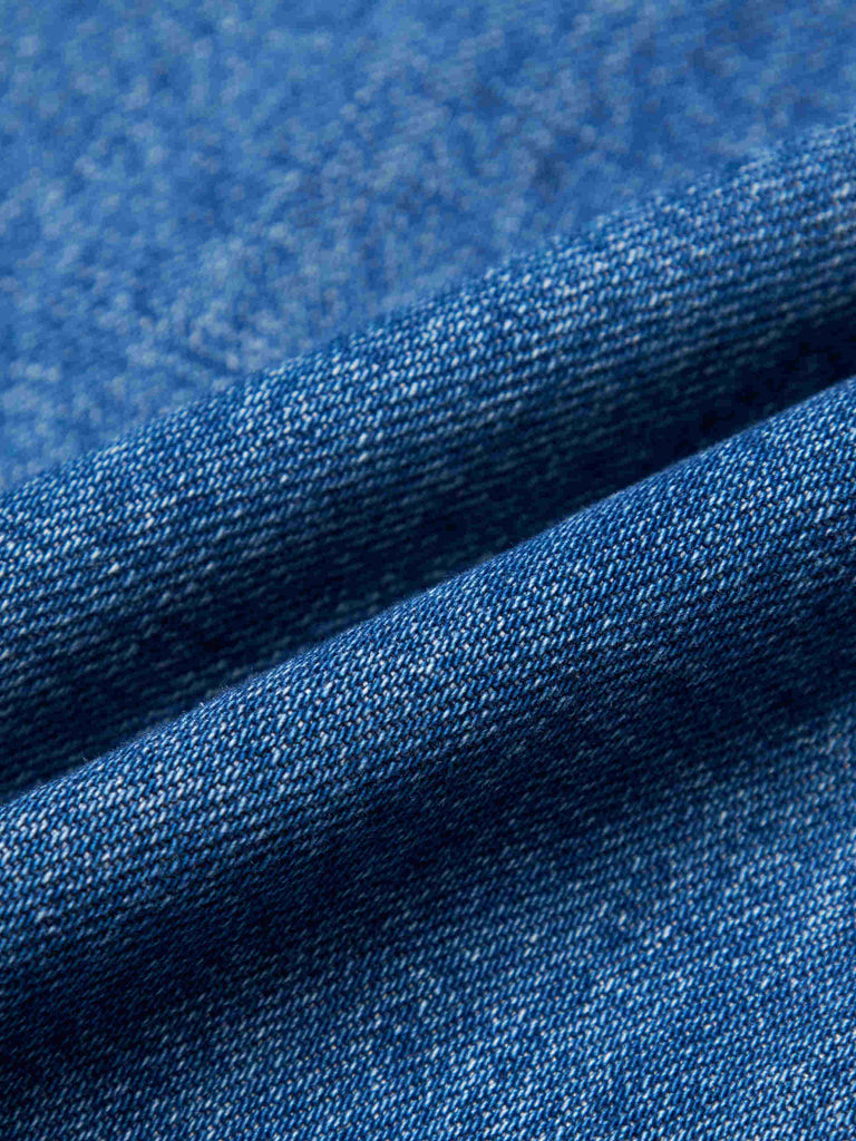 MO&Co. Women's Split Back Cotton Denim Overall Dress in Blue