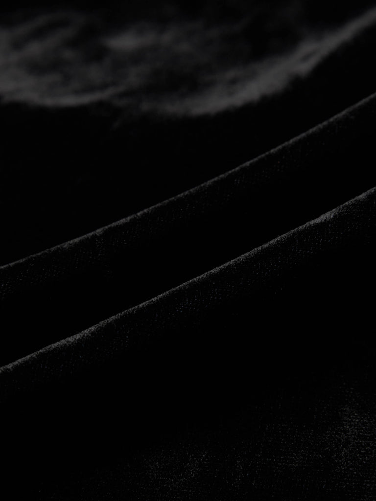 MO&Co. Women's Black Twist Detail Velvet Touch Crop Top