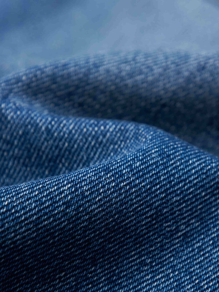 MO&Co. Women's Mid Waist Full Length Whiskered Flared Jeans in Blue