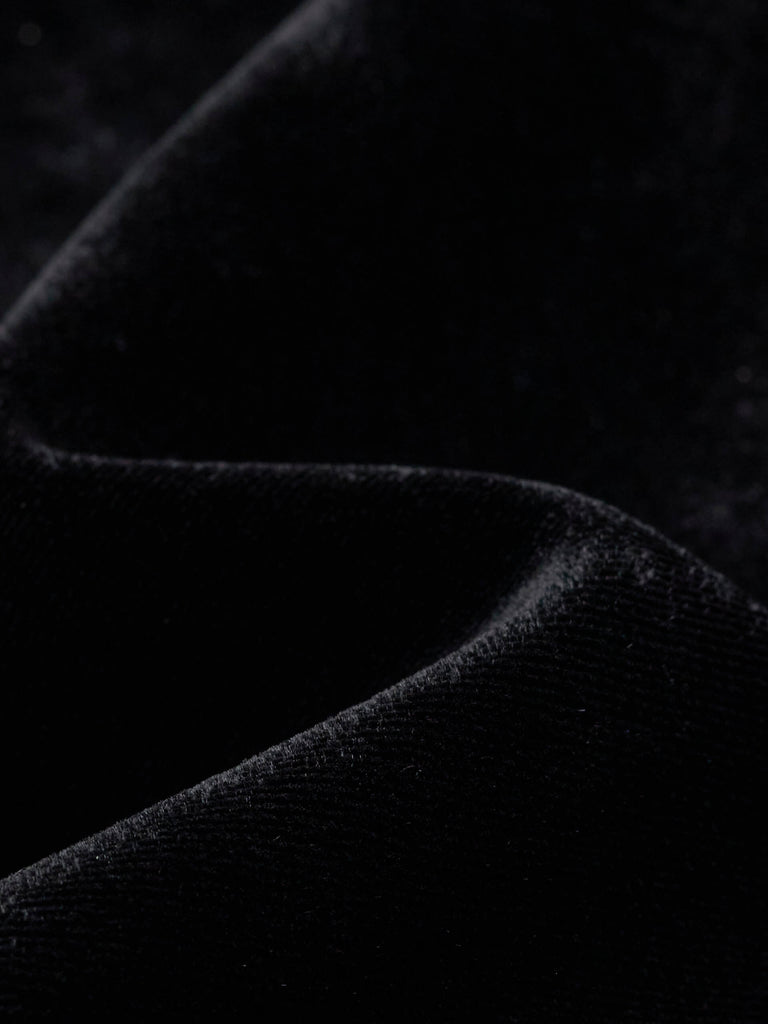 MO&Co. Noir Women's Black Velvet Single Breasted Blazer - Stylish Formal Jacket