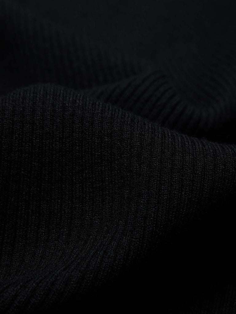 MO&Co. Women's Two Tone Raglan Sleeve Zip Up Knit Sweater Cardigan in Black