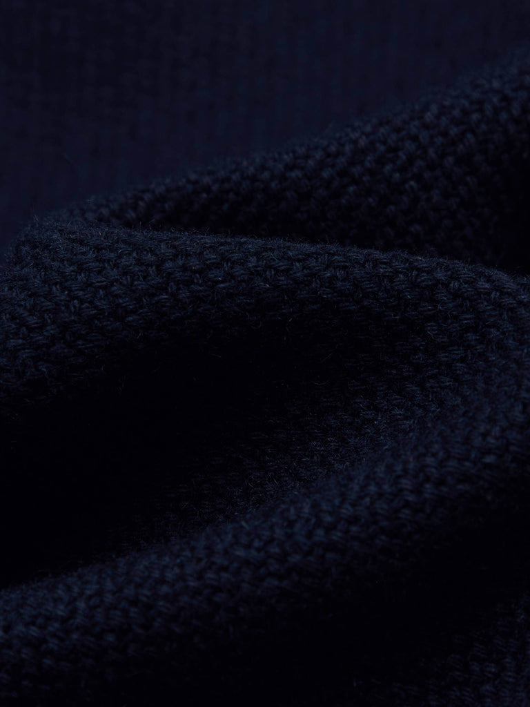 MO&Co. Women's Wool Blend Oversized College Varsity Bomber Jacket Loose Navy Blue