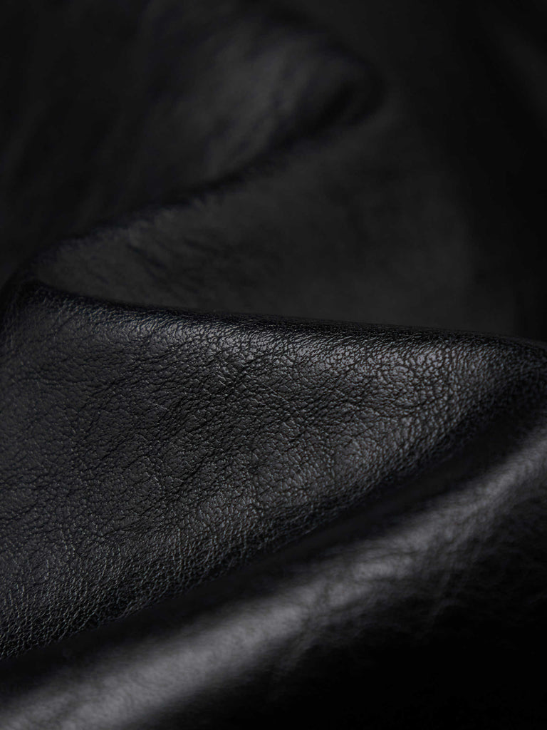 MO&Co. Women's Black Oversized Button Down Faux Leather Blazer