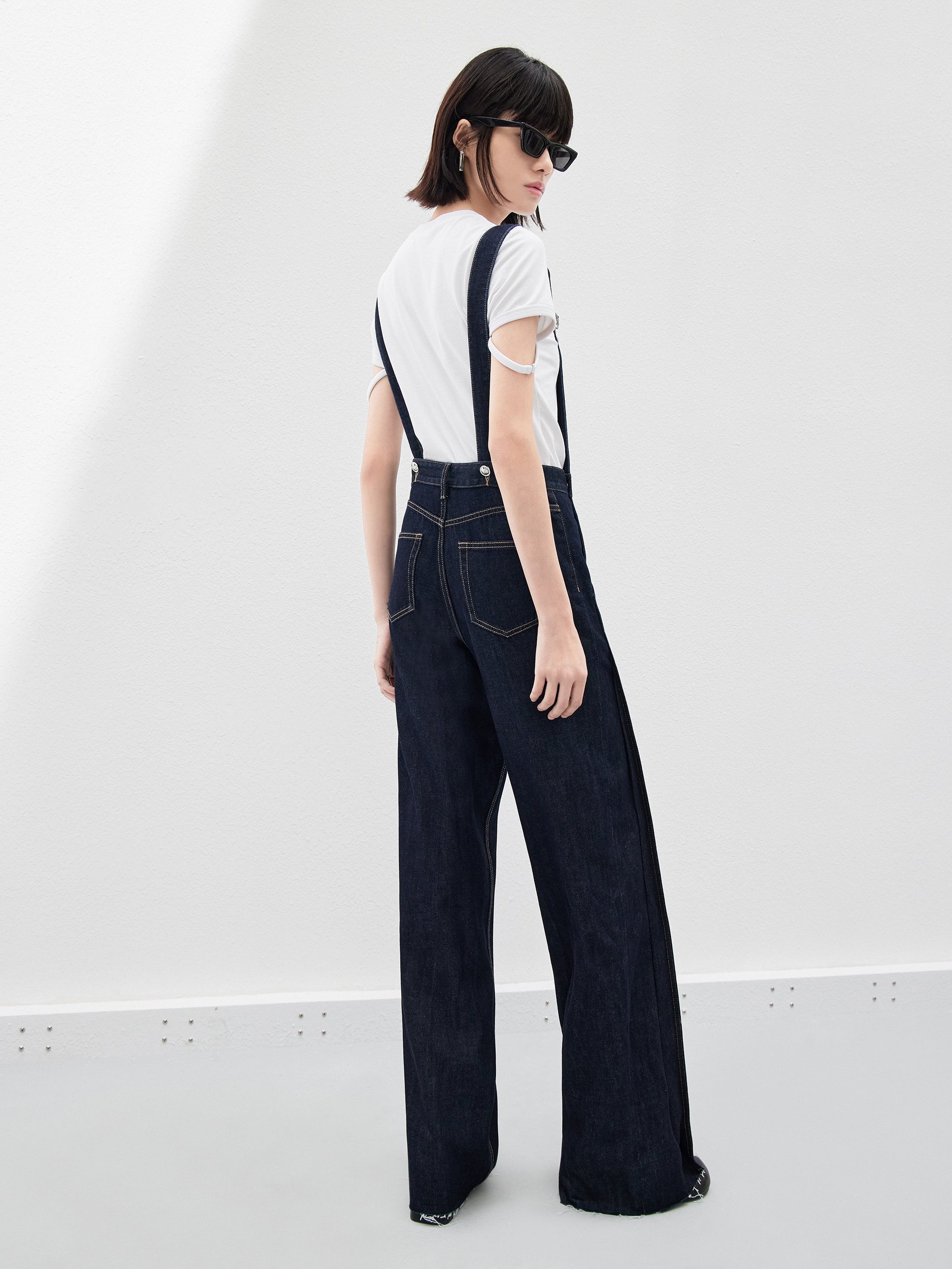 Blue Cotton Denim Overalls Jumpsuit