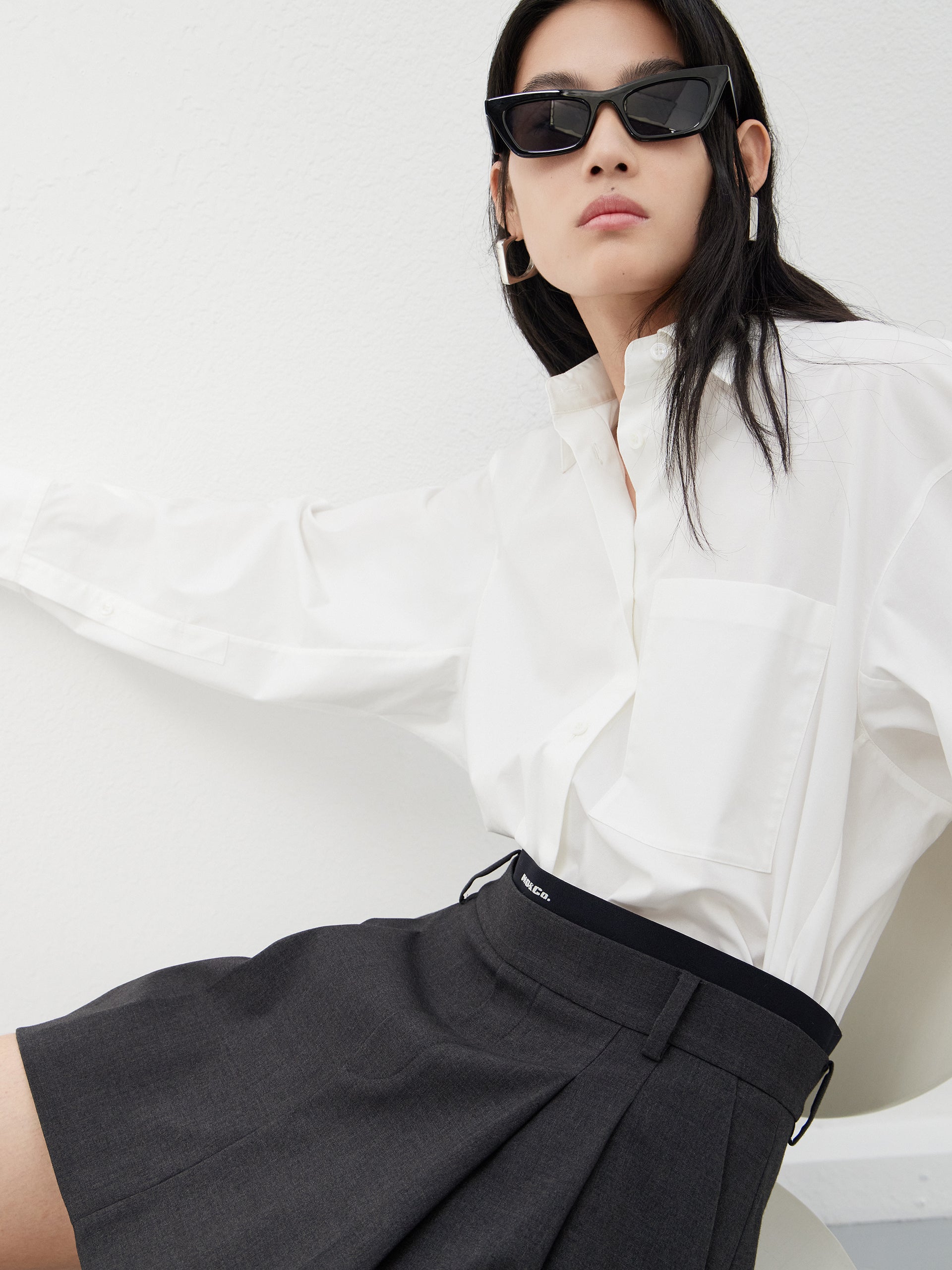 Off-White Cotton Blend Poplin Shirt 