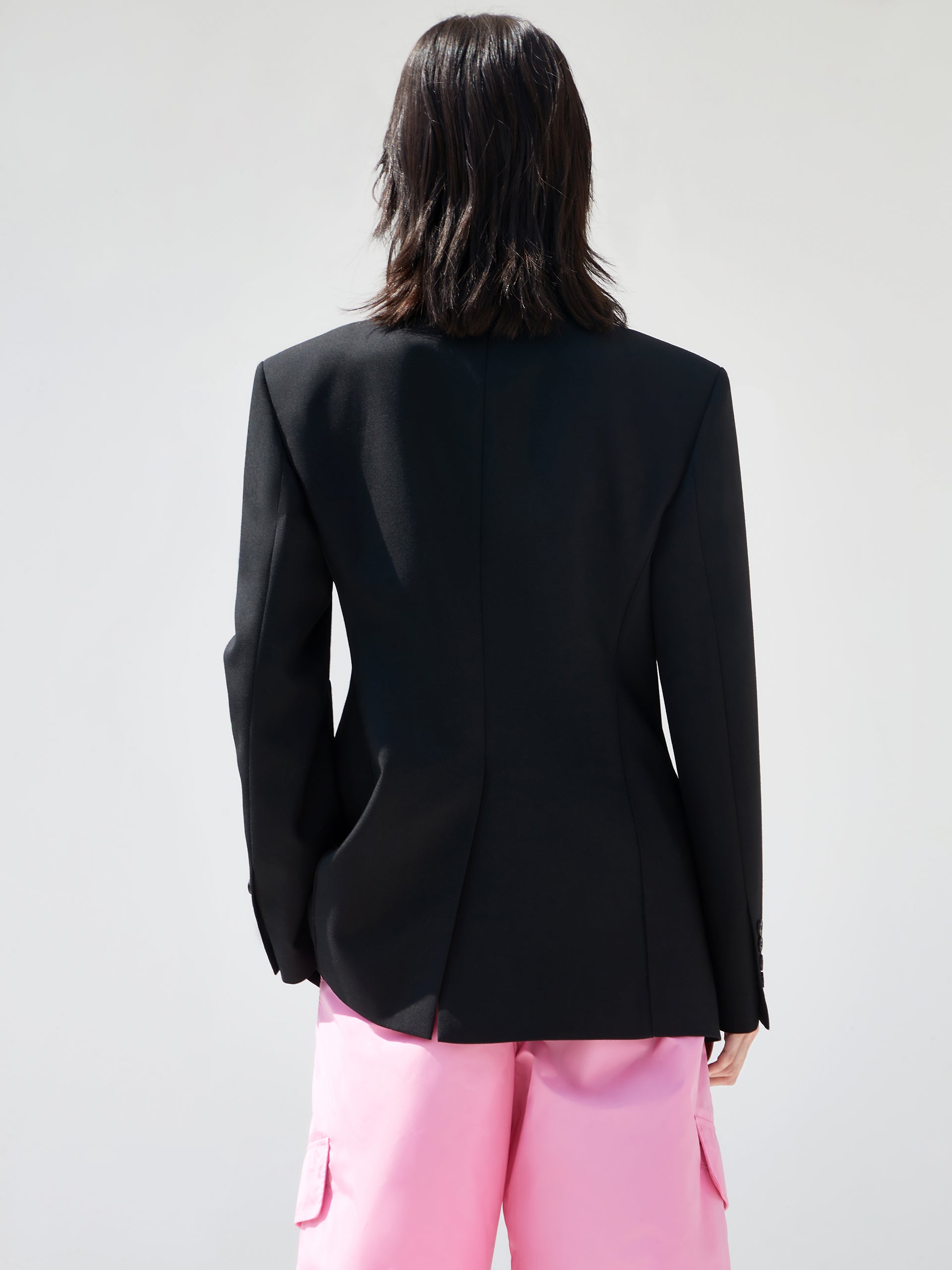 Two Way Zipper Tailored Black Blazer