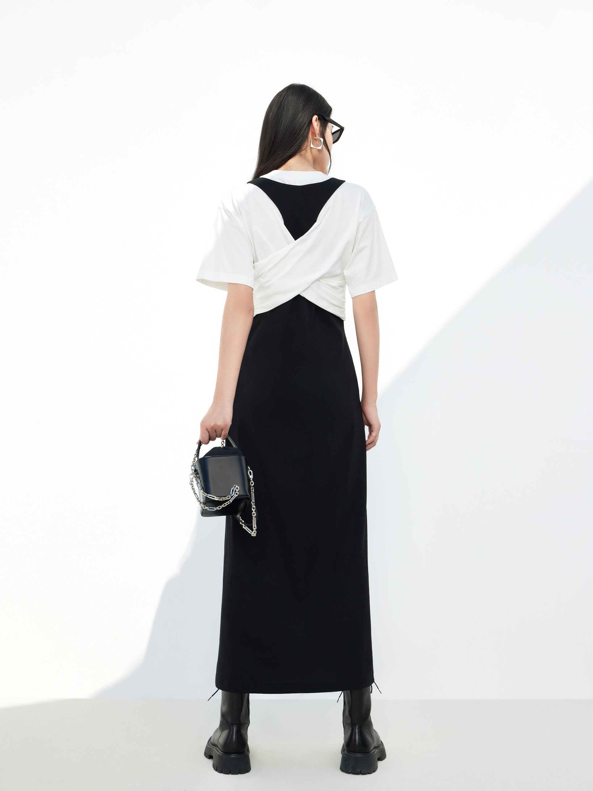 Contrasting Causal Maxi Dress