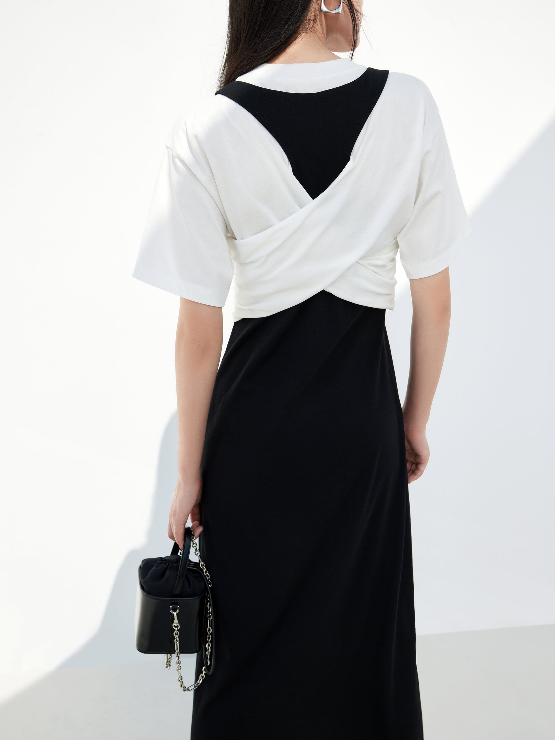 Contrasting Causal Maxi Dress