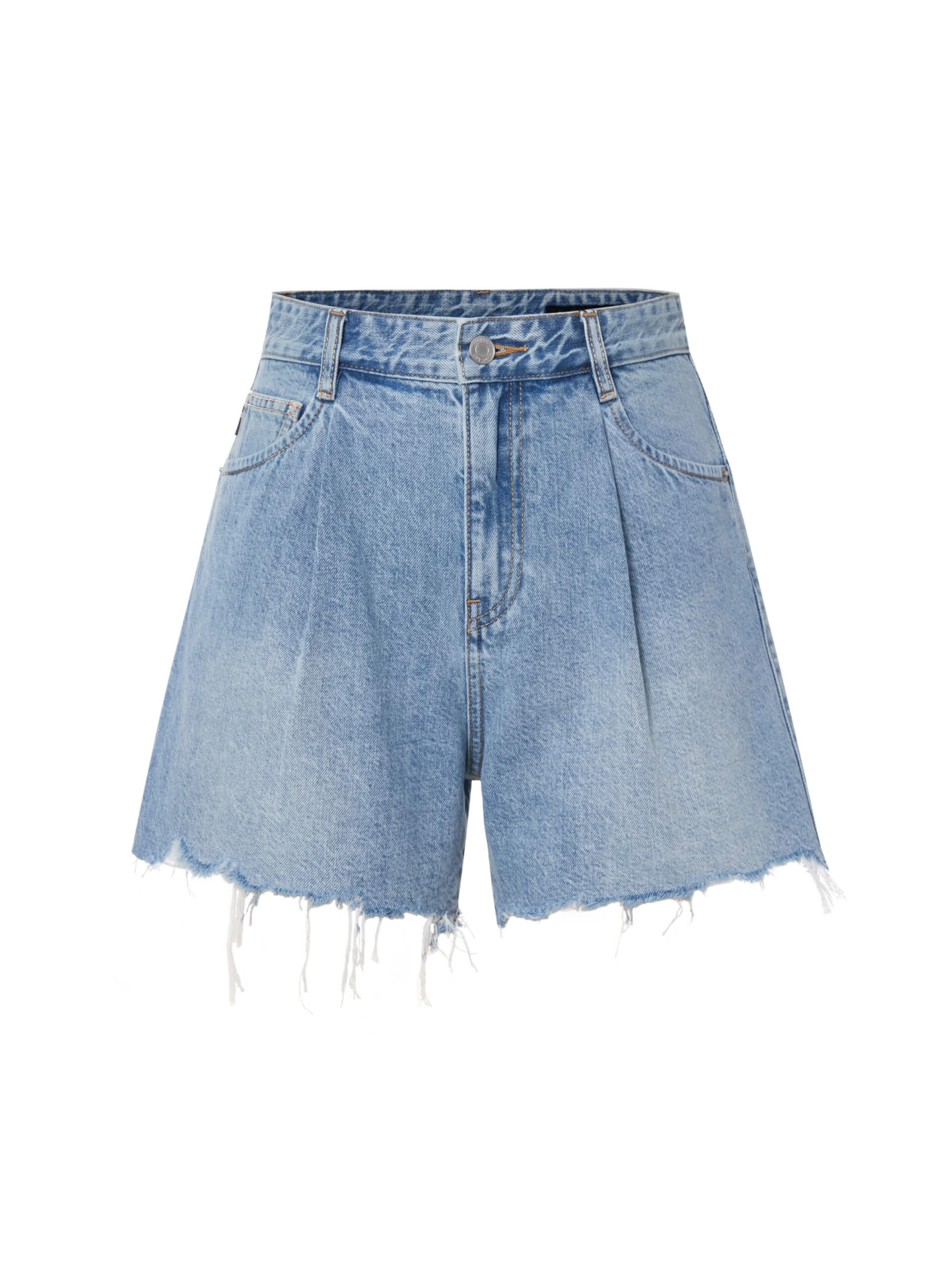 MO&Co. Women's Cotton High Waist Denim Shorts Loose Cowboys Summer