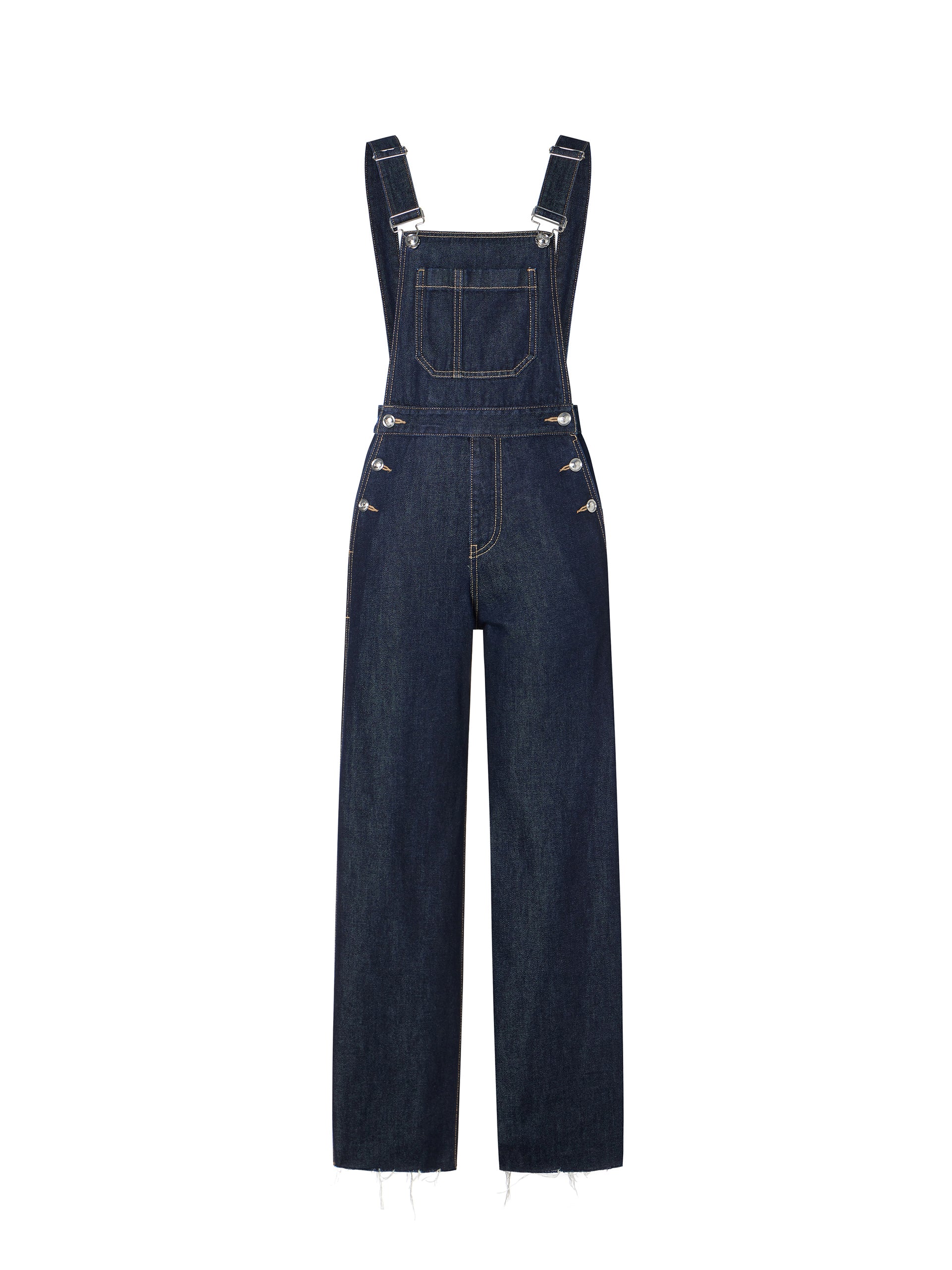 Blue Cotton Denim Overalls Jumpsuit