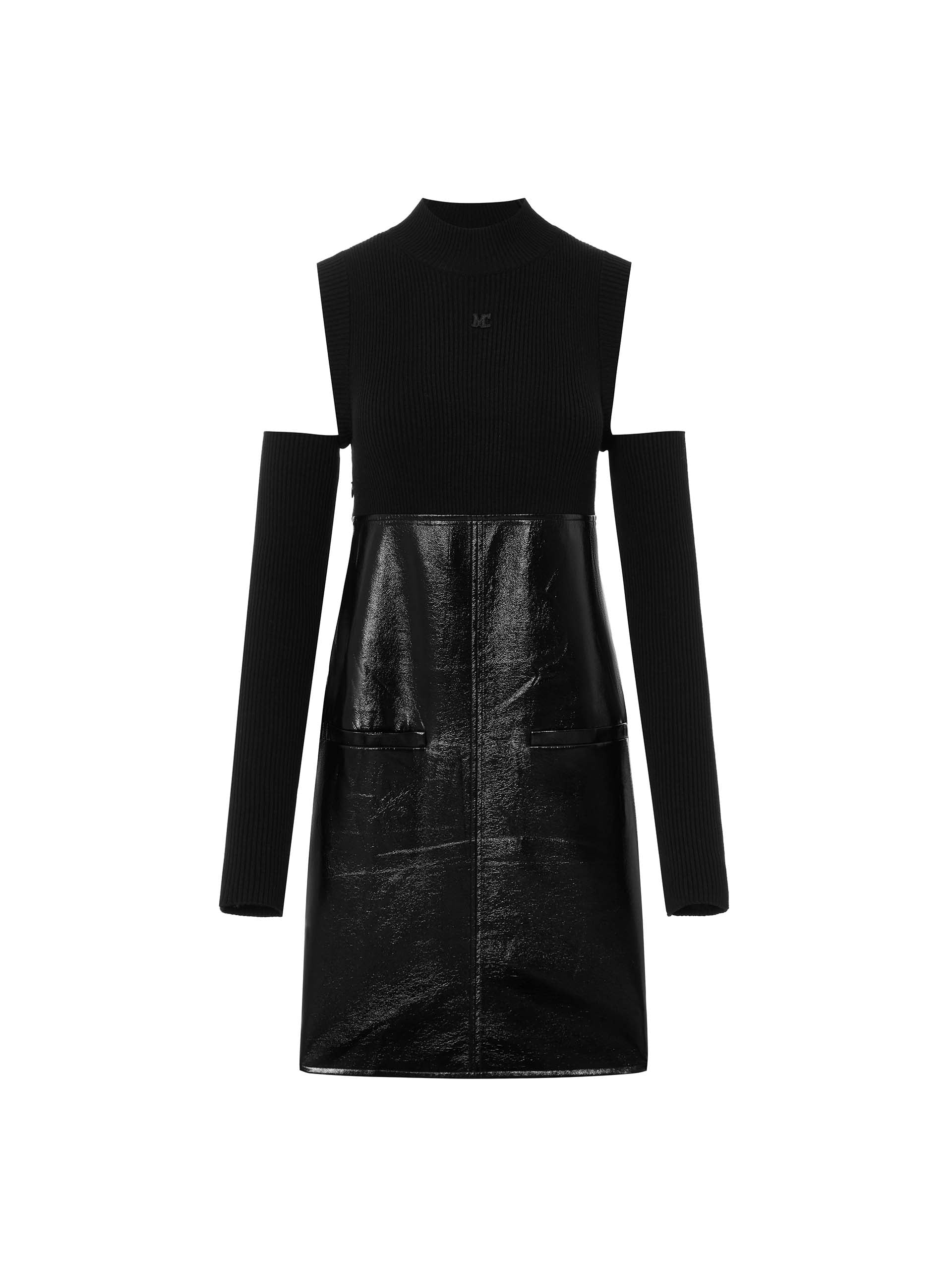 MO&Co. Women's Paneled Turtleneck Dress with OverSleeve