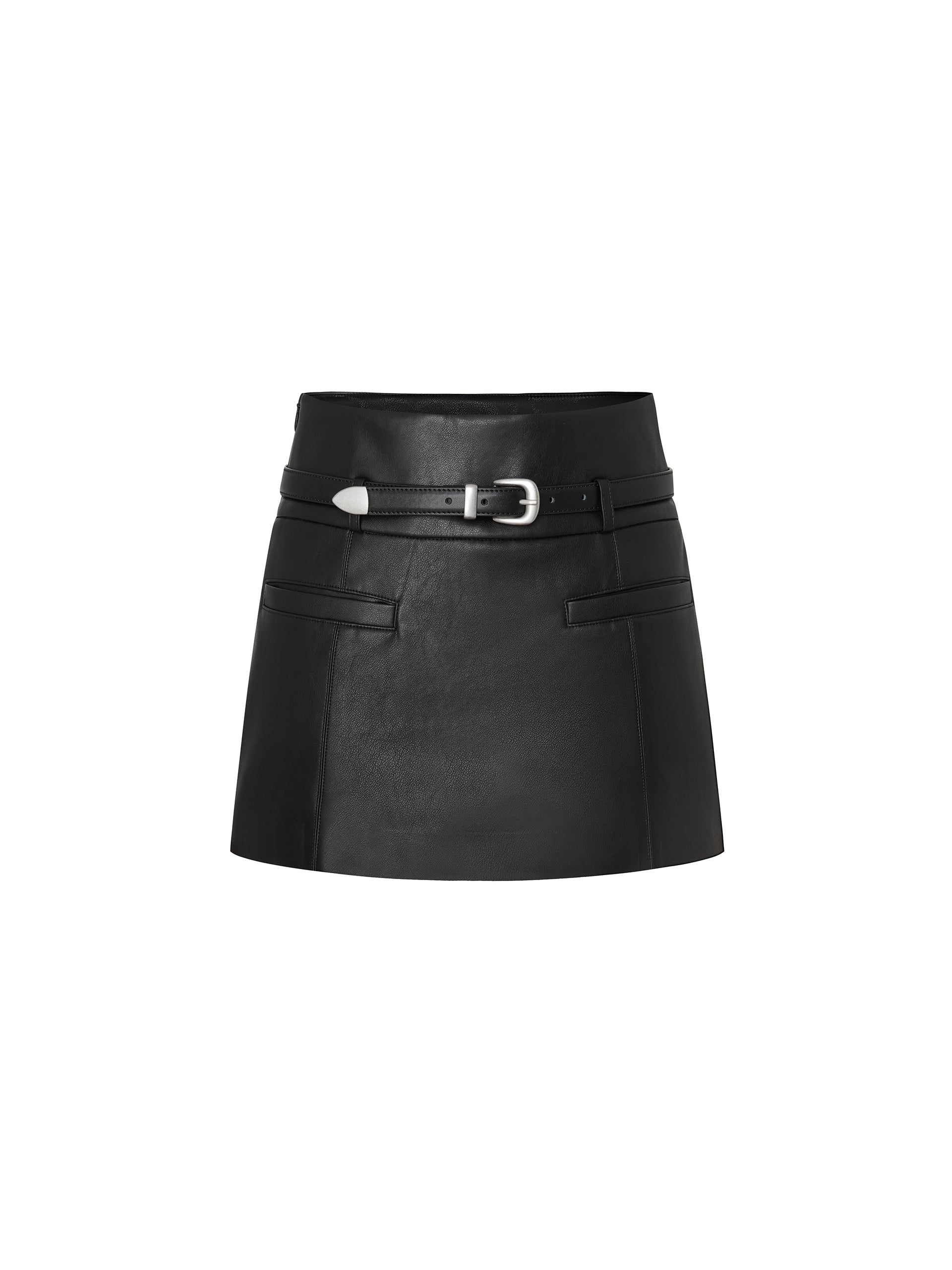 Faux Leather Shorts in Black