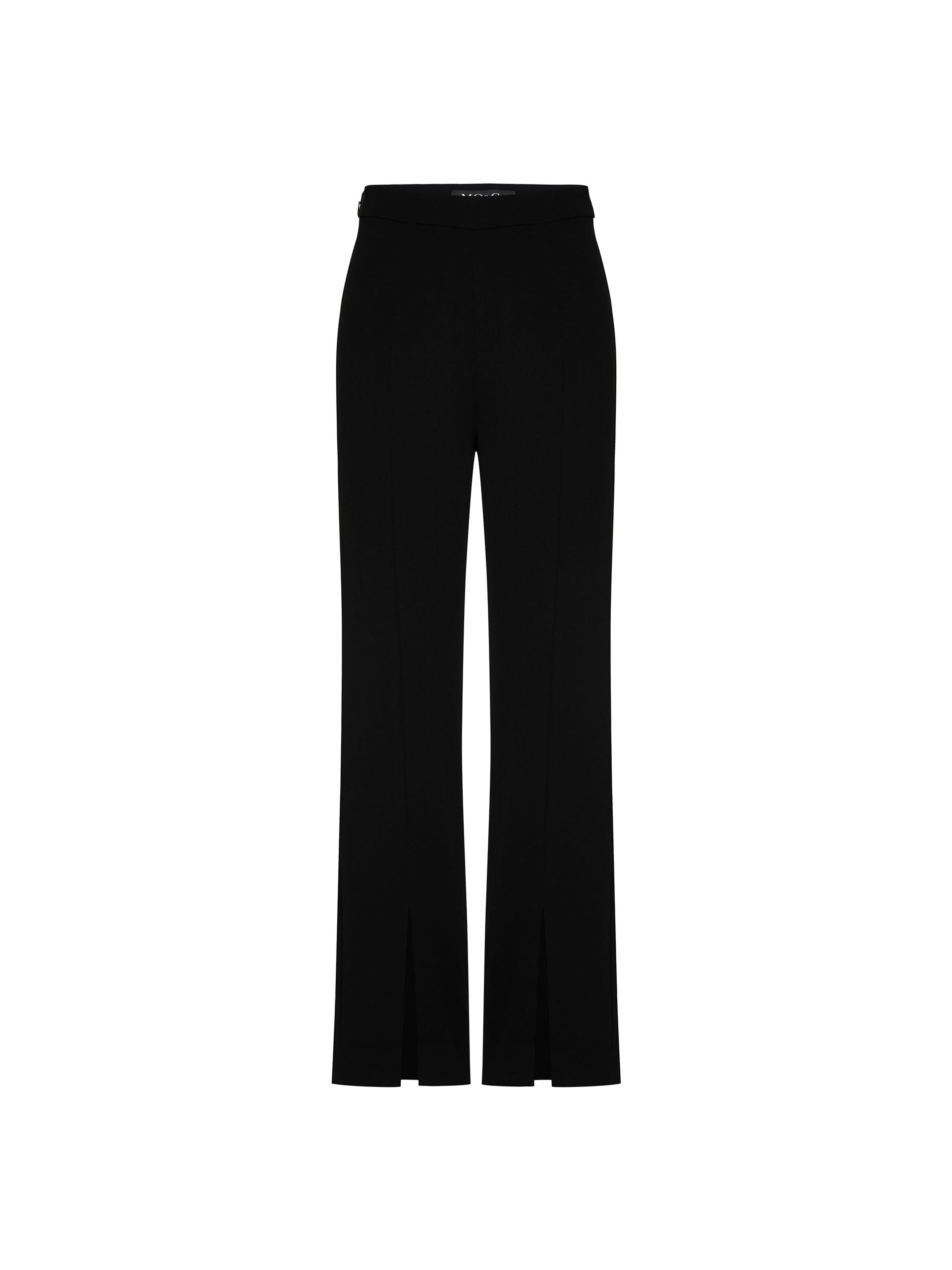 MO&Co. Women's Tailored Straight Leg Slit Black Pants