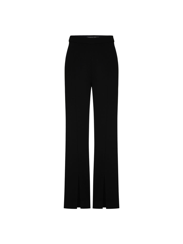 MO&Co. Women's Tailored Straight Leg Slit Black Pants