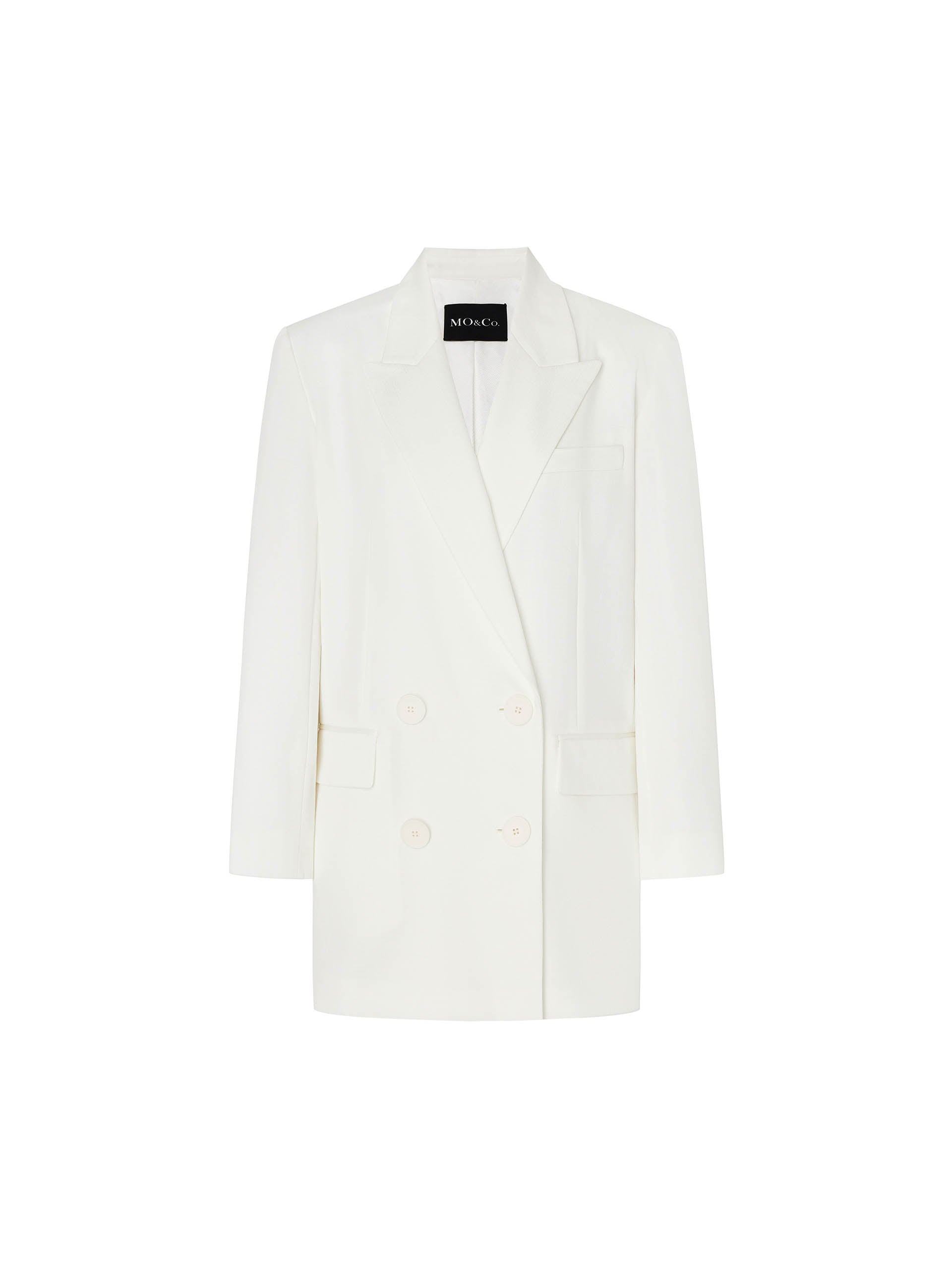 Women's Double Breasted Blazer Mini Dress in Whit