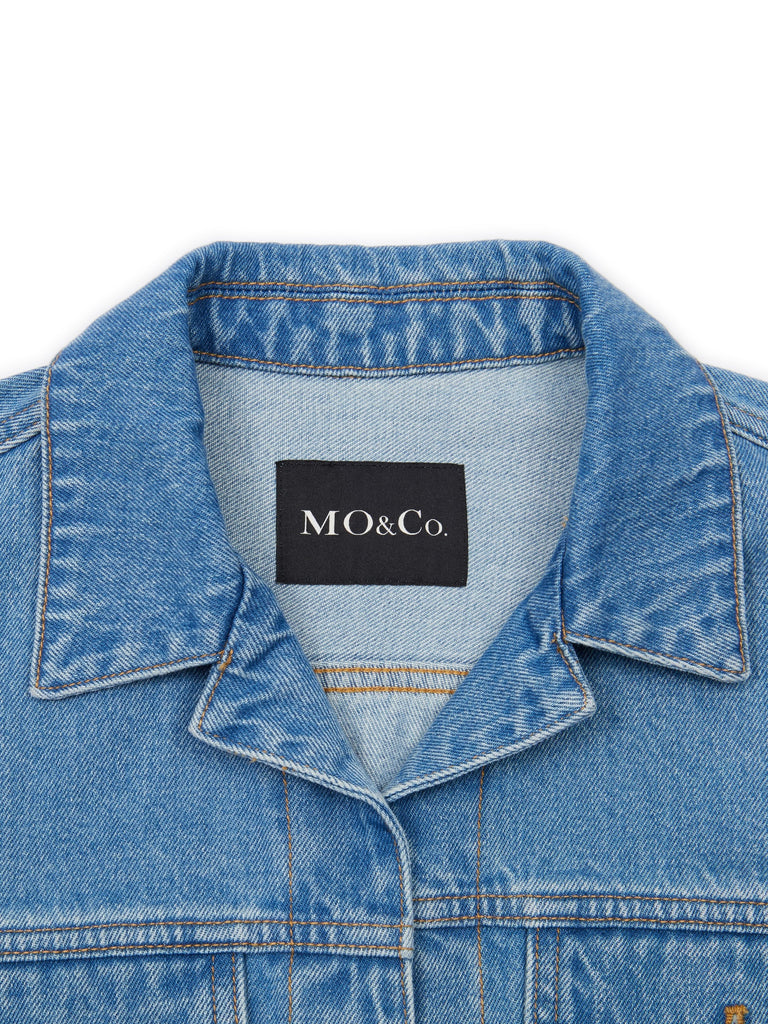 MO&Co. Women's Two-Piece Button Up Denim Cotton Dress For Summer Girls