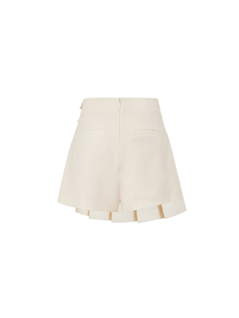 MO&Co. Women's Detachable Pleated Patch Culottes Loose Chic 