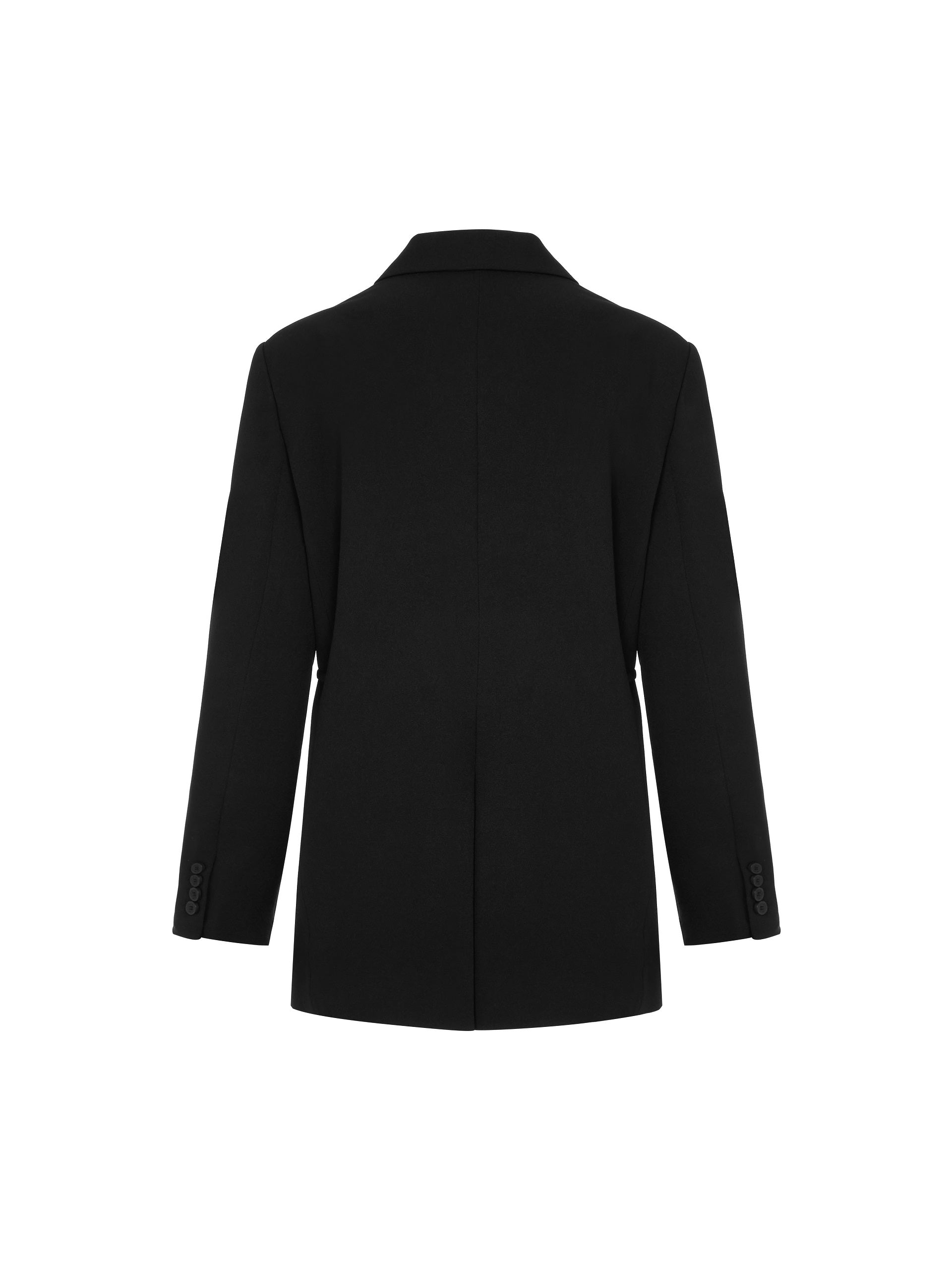 MO&Co. Women's Lapel Structured Crop Blazer Loose Chic Blazer Coats For Women