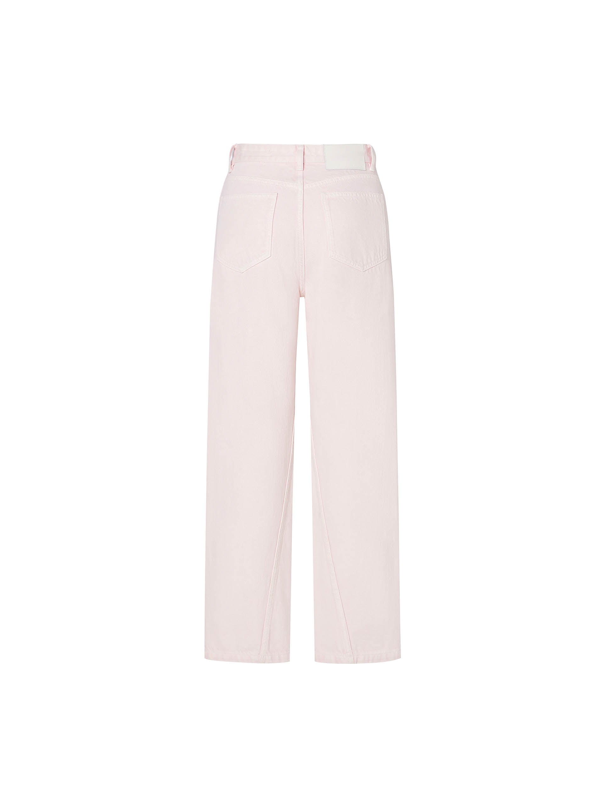 Women's Slanted Seam Details Mid-rise Straight Jeans in Pink