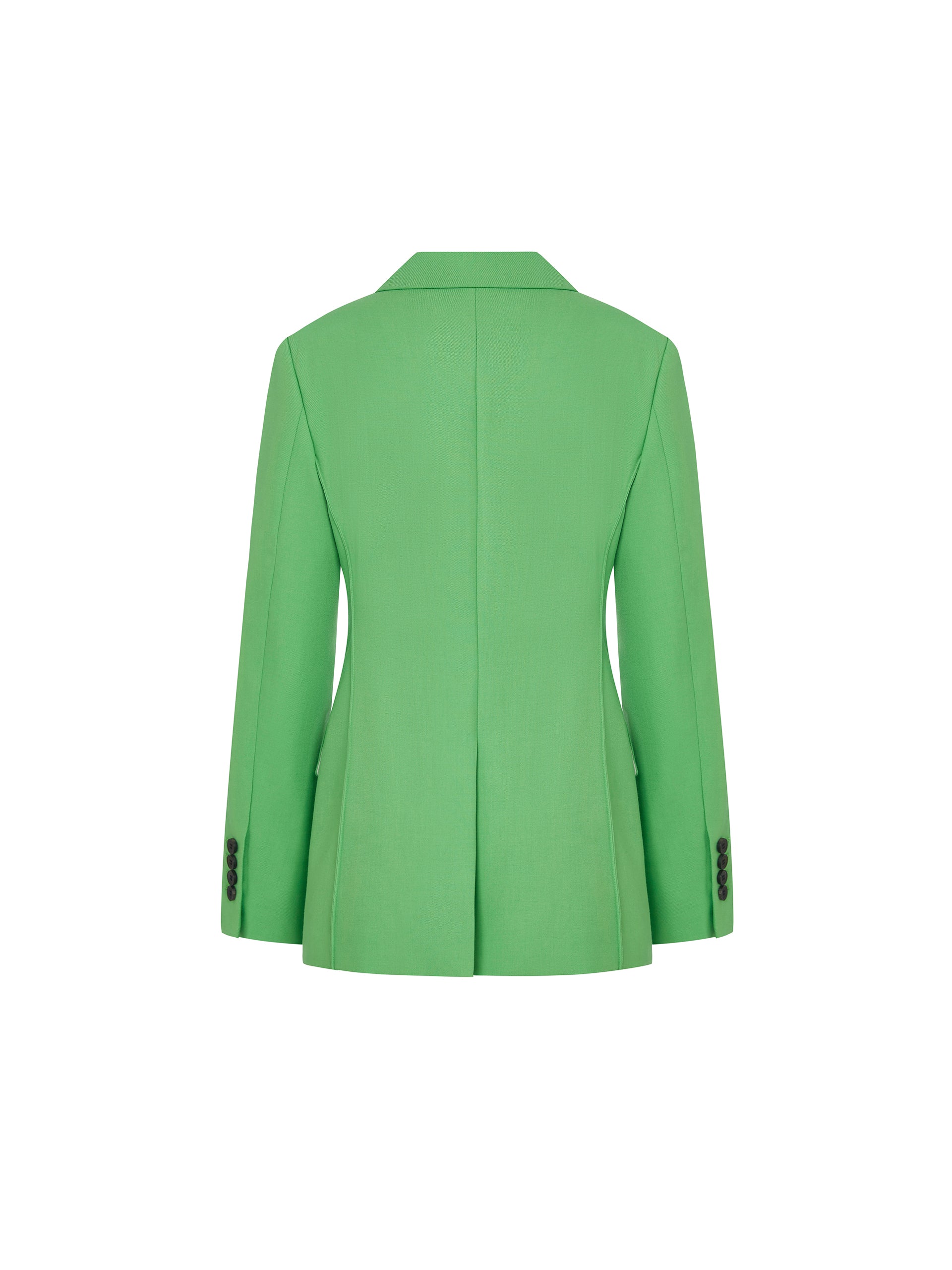 Wool Blend Wool Blend Tailored Slim Fit Waisted Blazer in Green